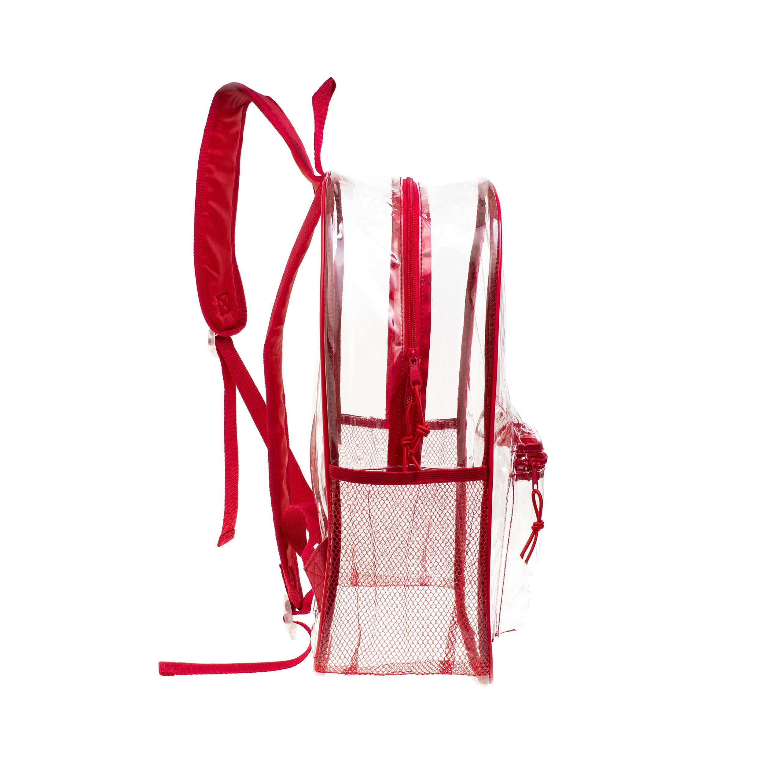 17" Clear Wholesale Backpack | 6 Colors | 2 Side Pockets - Bulk Case of 24 Bookbags