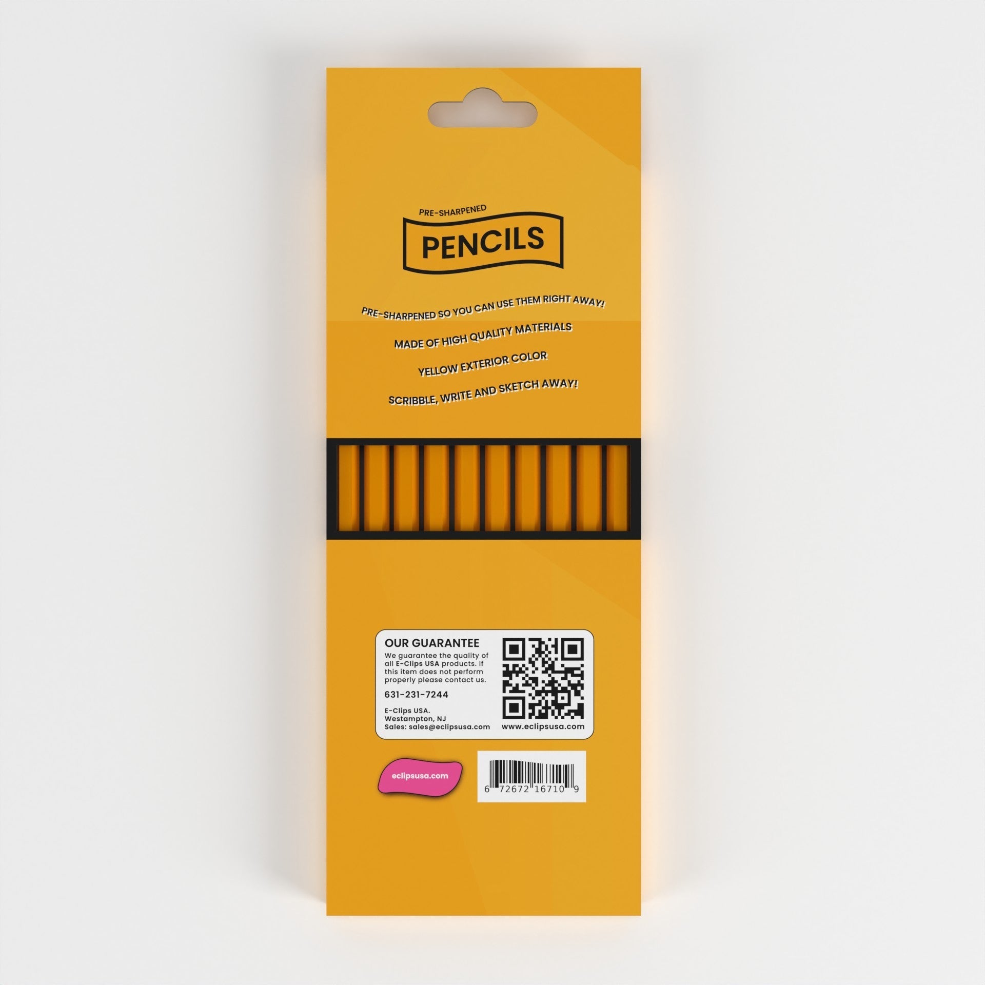 #2 HB Woodcased Pencils - Pre-sharpened, Yellow, 10-count