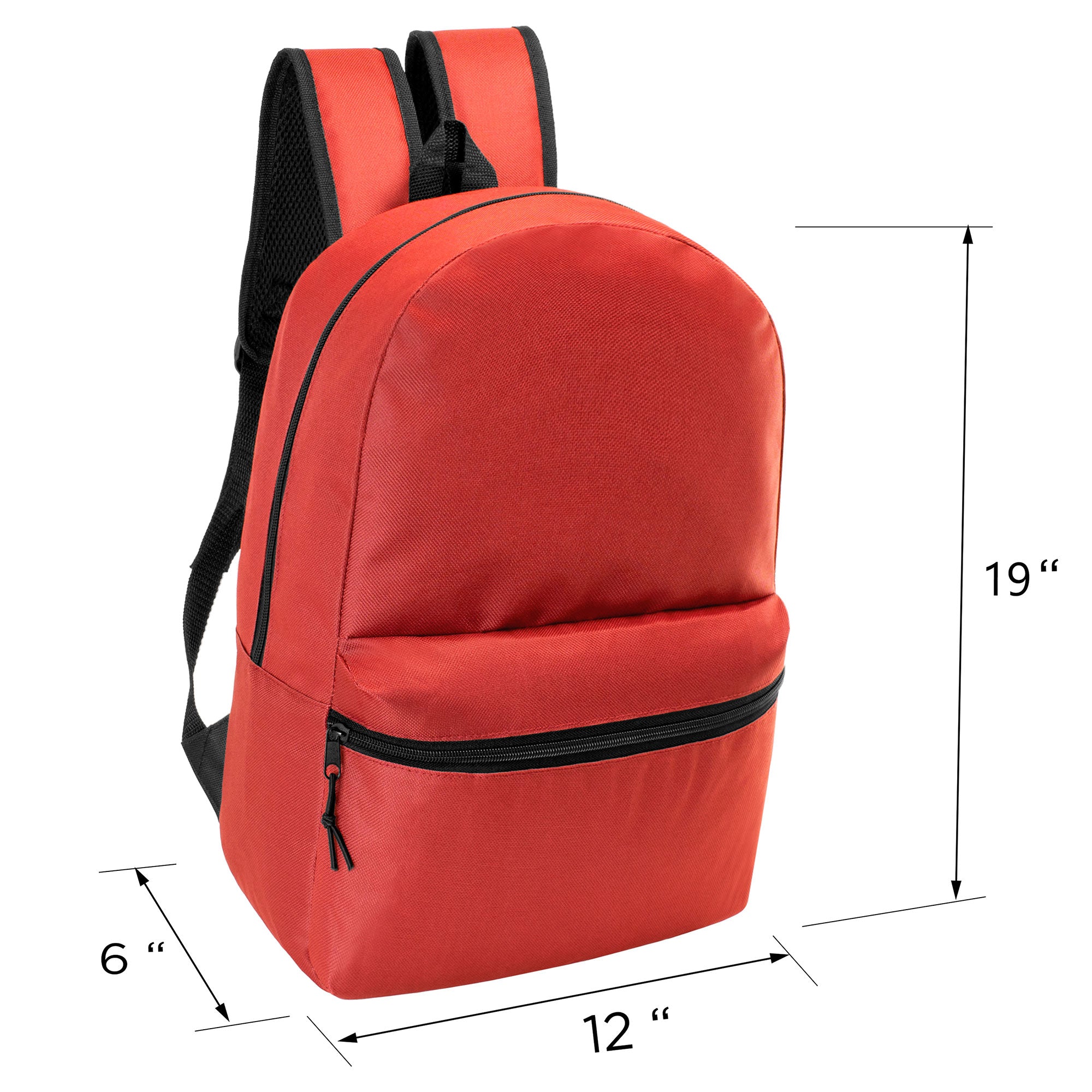 18.5" Basic Wholesale Backpack in 12 Colors - Bulk Case of 24 Bookbags