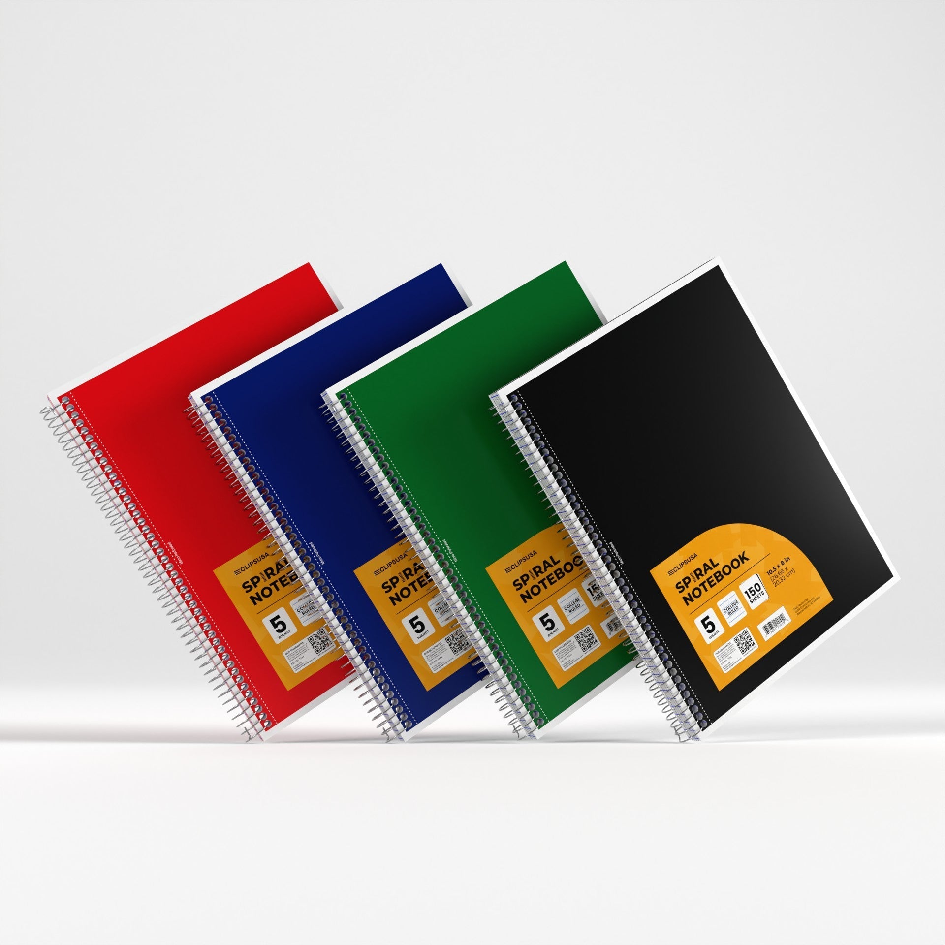 5-Subject Spiral Notebook - Assorted Colors, College-ruled, 150 Sheets