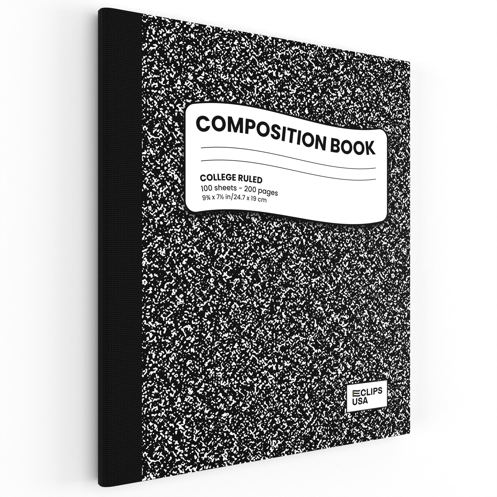 Wholesale College Ruled Composition Notebooks in Black - Bulk Case of 48 Notebooks