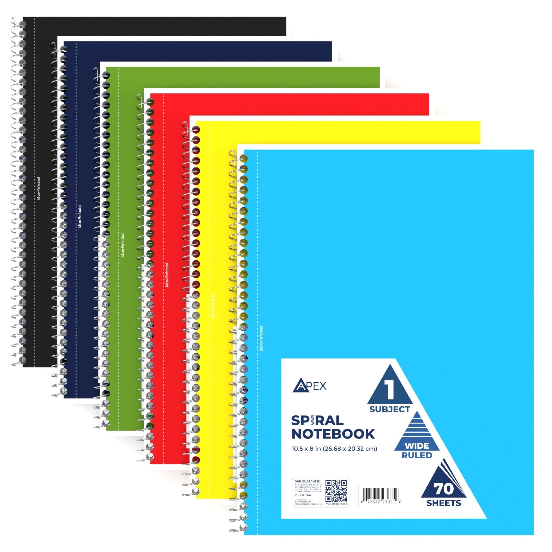 Front facing image of APEX 1-Subject Spiral Notebook.