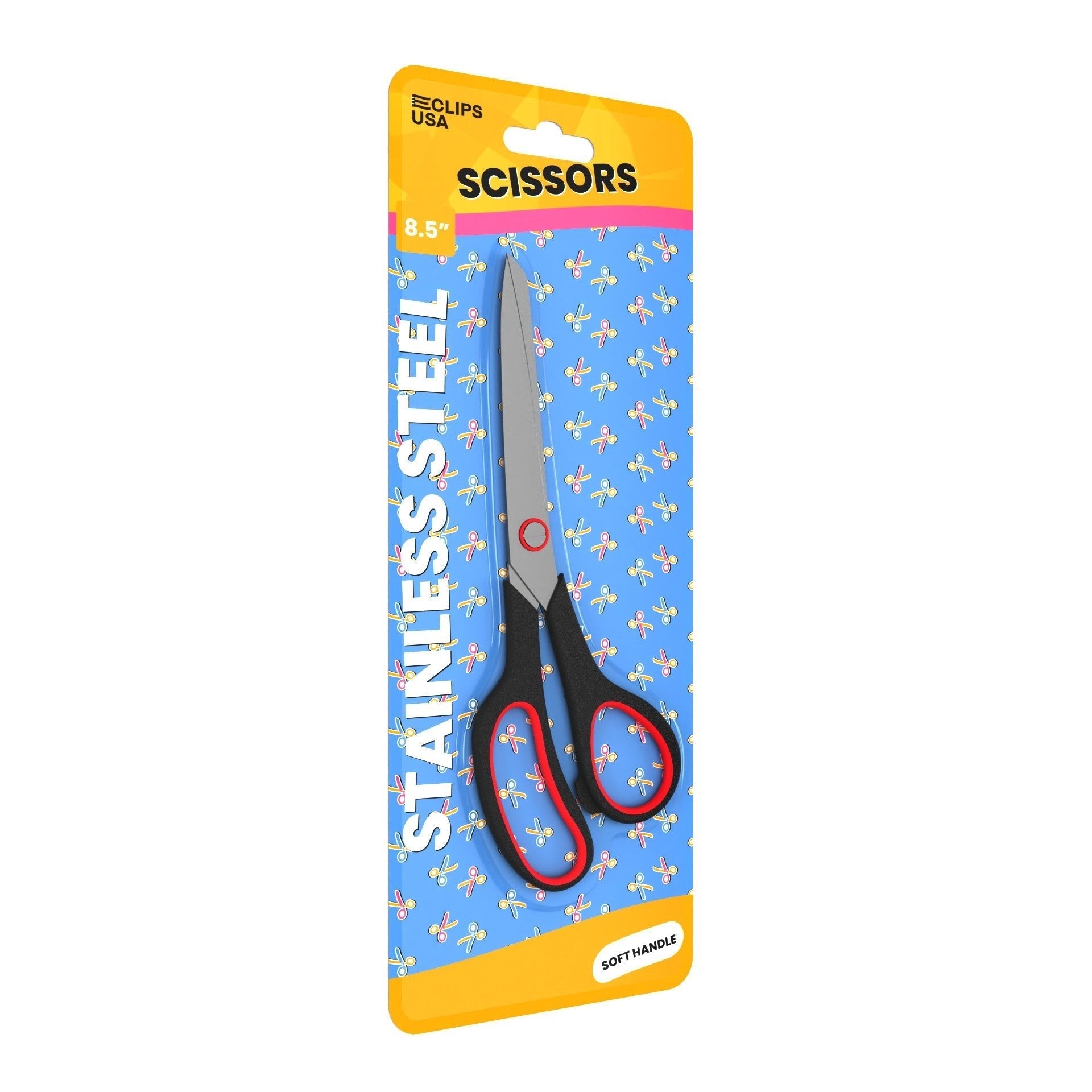 Multipurpose Scissors - Soft Black Handle, 8 Inches, Stainless Steel, Pointed Tip