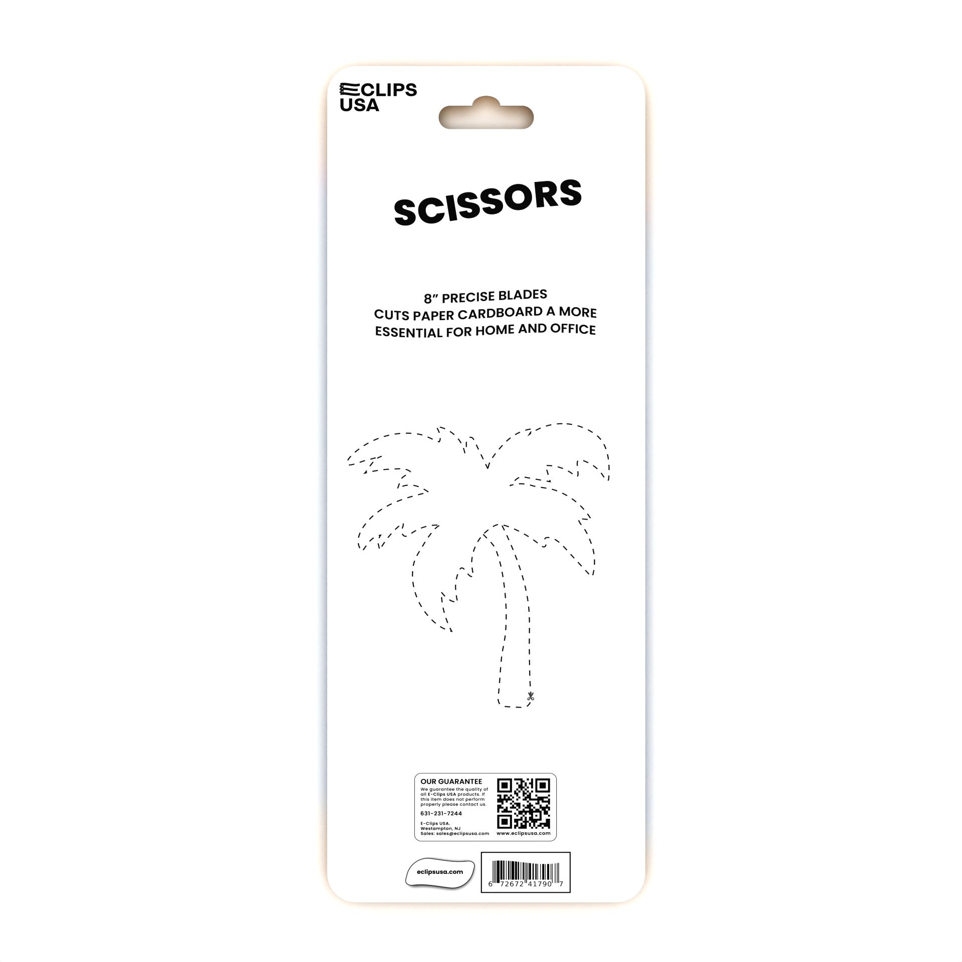 Multipurpose Scissors - Soft Black Handle, 8 Inches, Stainless Steel, Pointed Tip