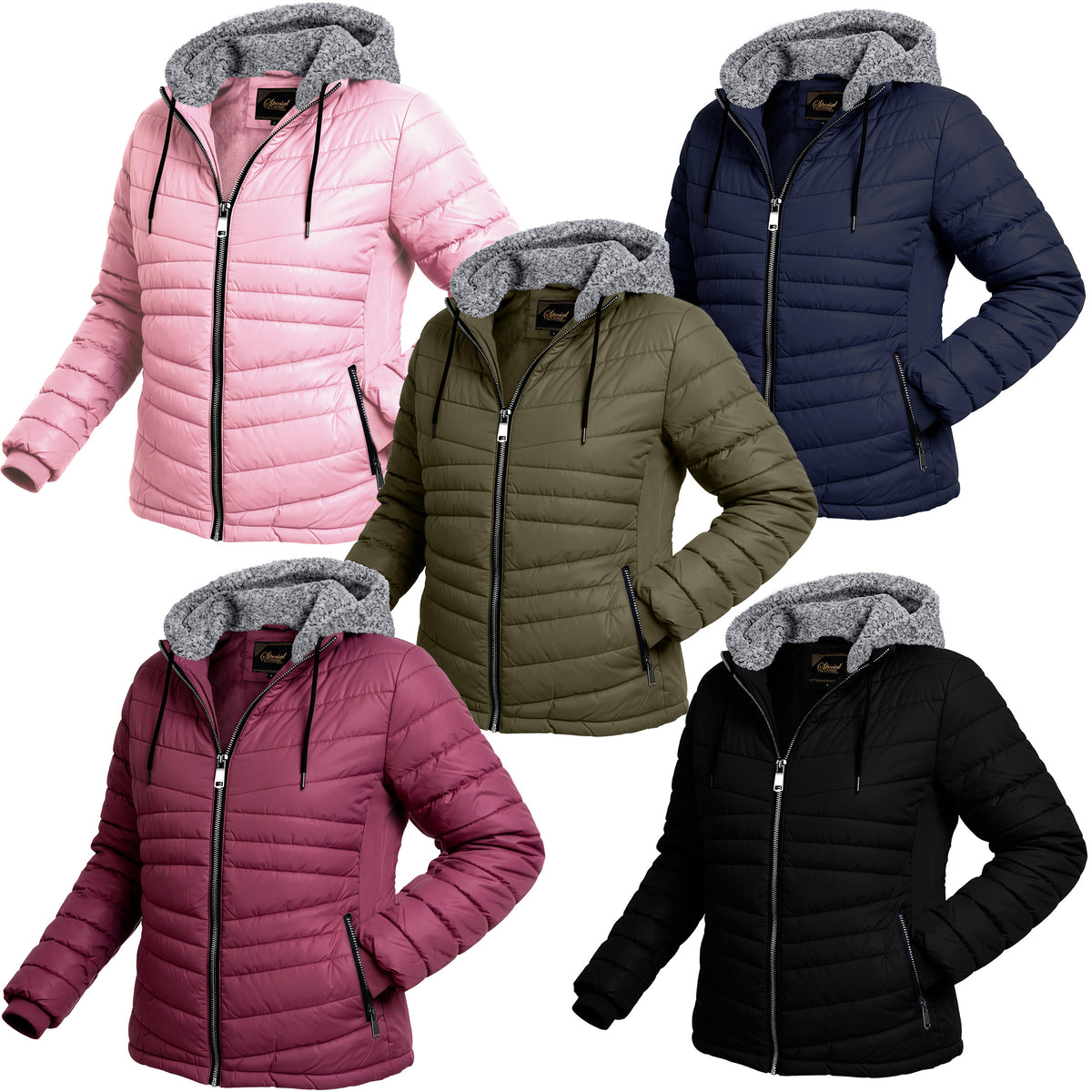 Women's Soft Puffer Wholesale Coats in Assorted Colors & Sizes - Bulk Case of 12 Jackets