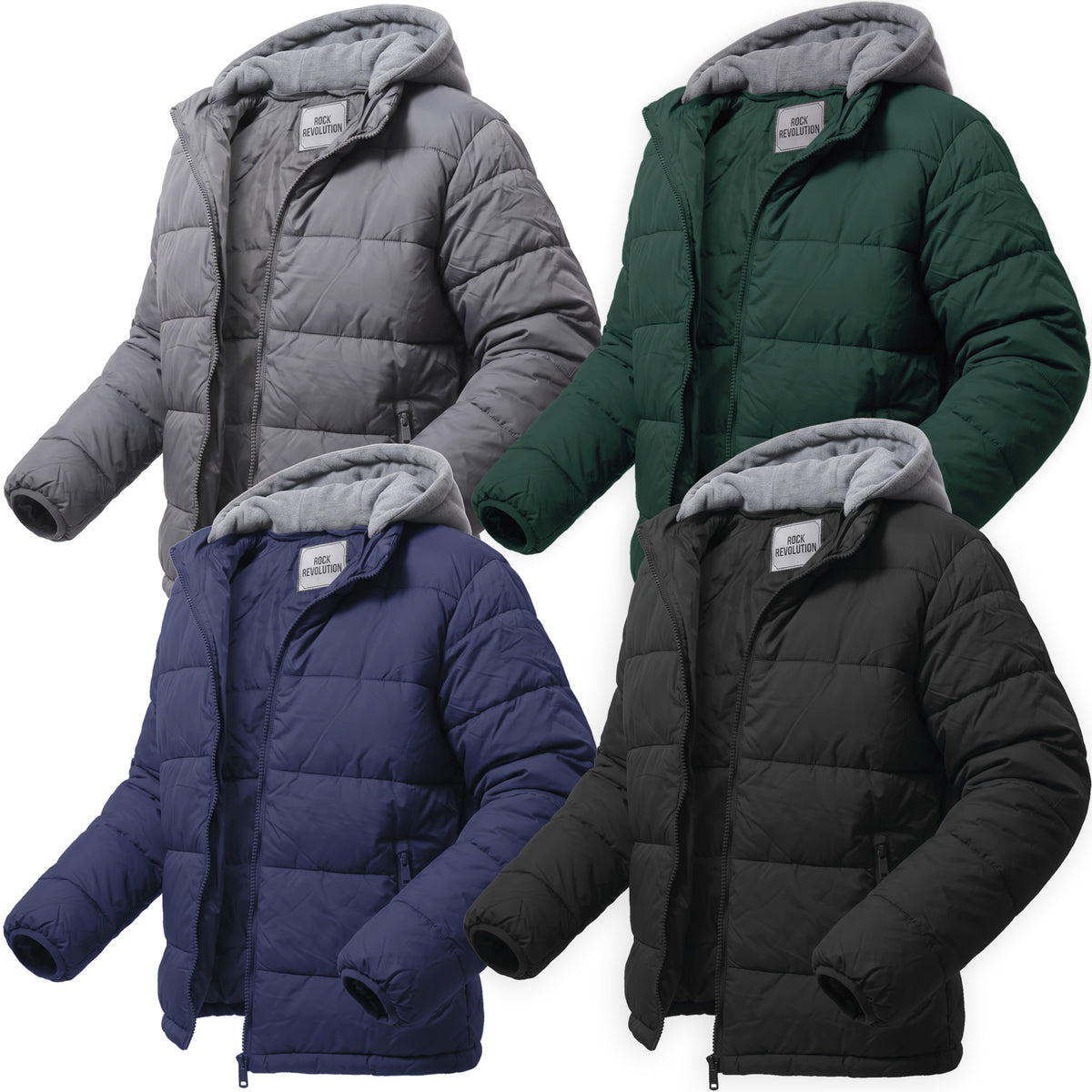 Men's Warm Winter Wholesale Coats in Assorted Colors & Sizes - Bulk Case of 12 Winter Jackets