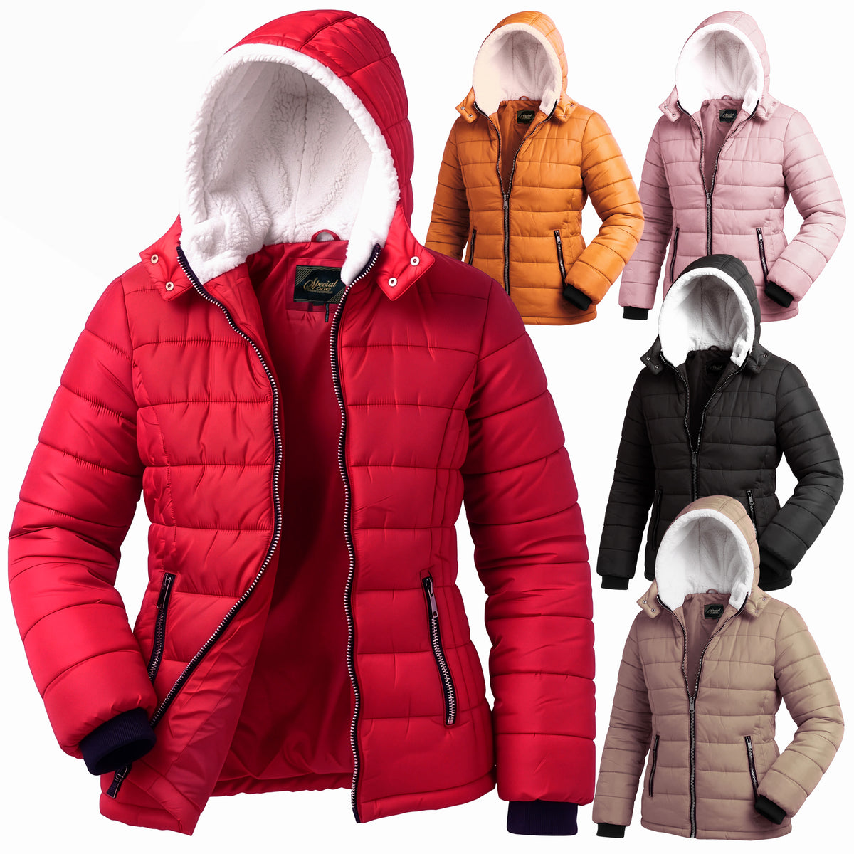 Women's Soft Puffer Wholesale Coats in Assorted Colors & Sizes - Bulk Case of 12 Jackets