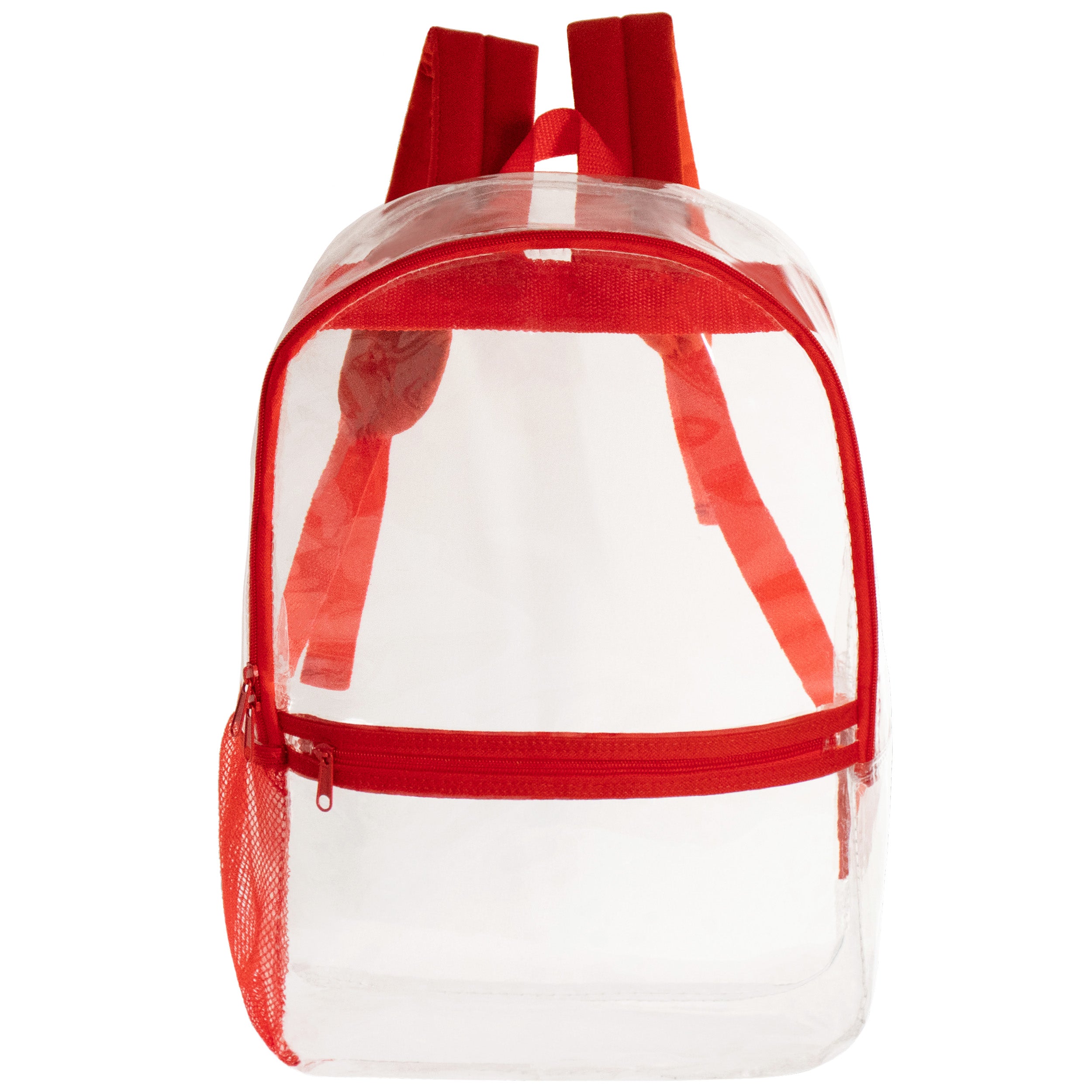17” Wholesale Clear PVC Backpacks in Assorted Colors – Bulk Case of 24 Backpacks