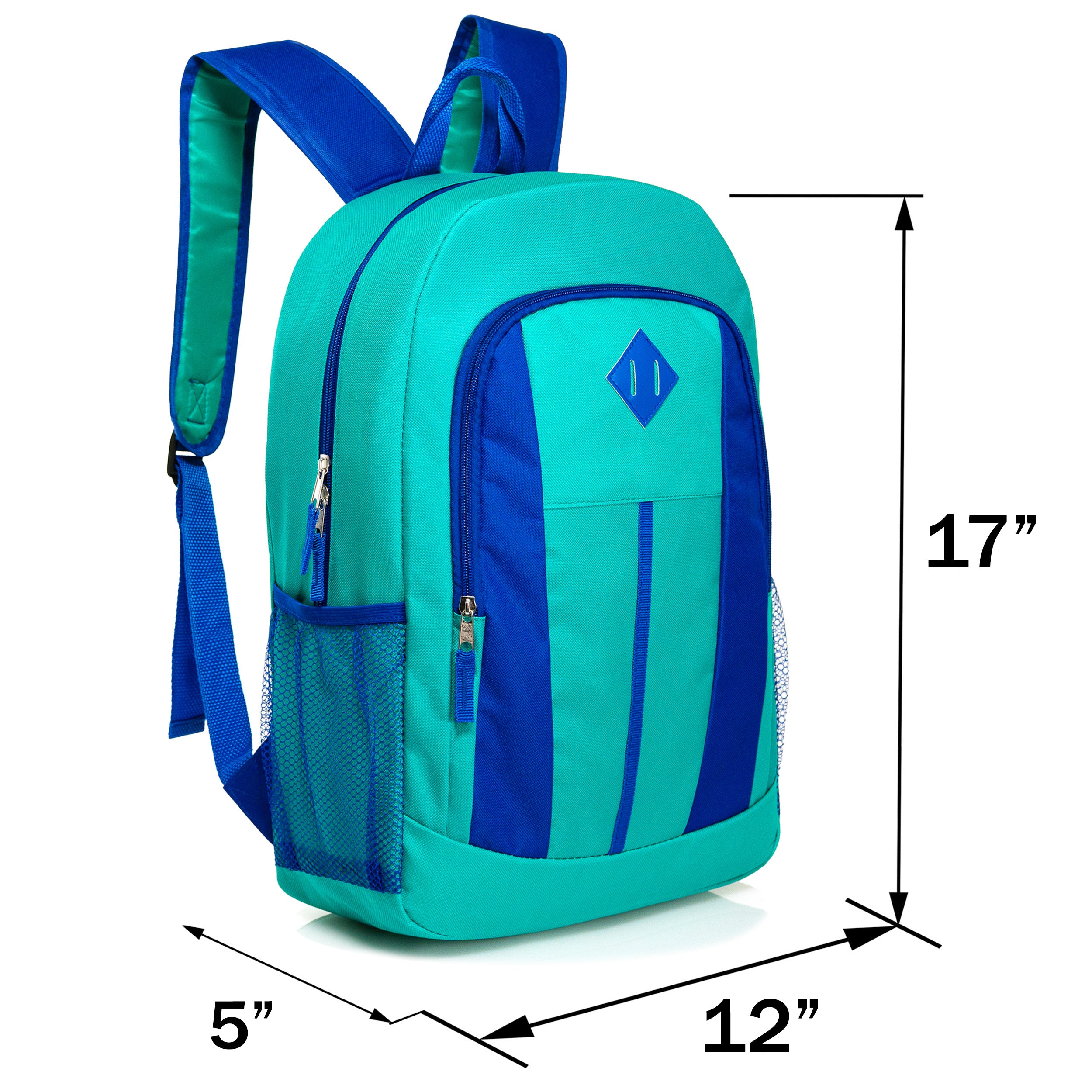 17" Bulk Backpacks for Boys and Girls In 4 Assorted Colors - Wholesale Case Of 24