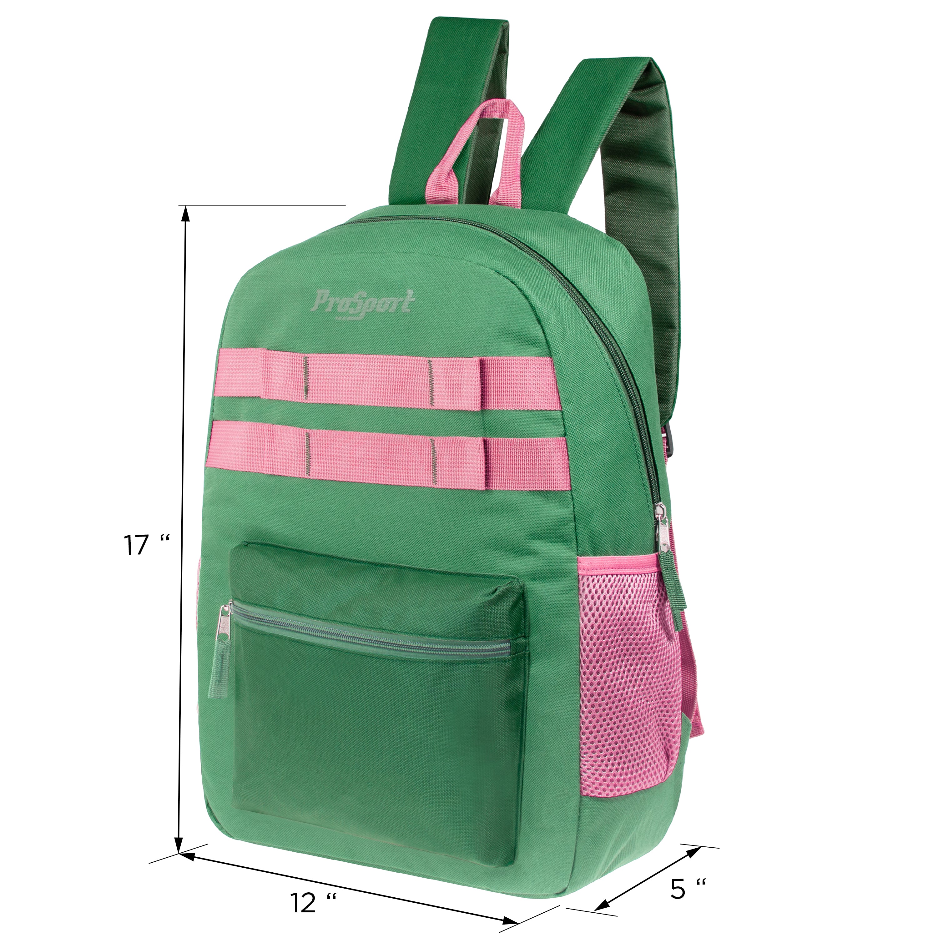 Wholesale 17" Multi Color Backpacks in 3 Assorted Colors - Bulk Case of 24 Bookbags