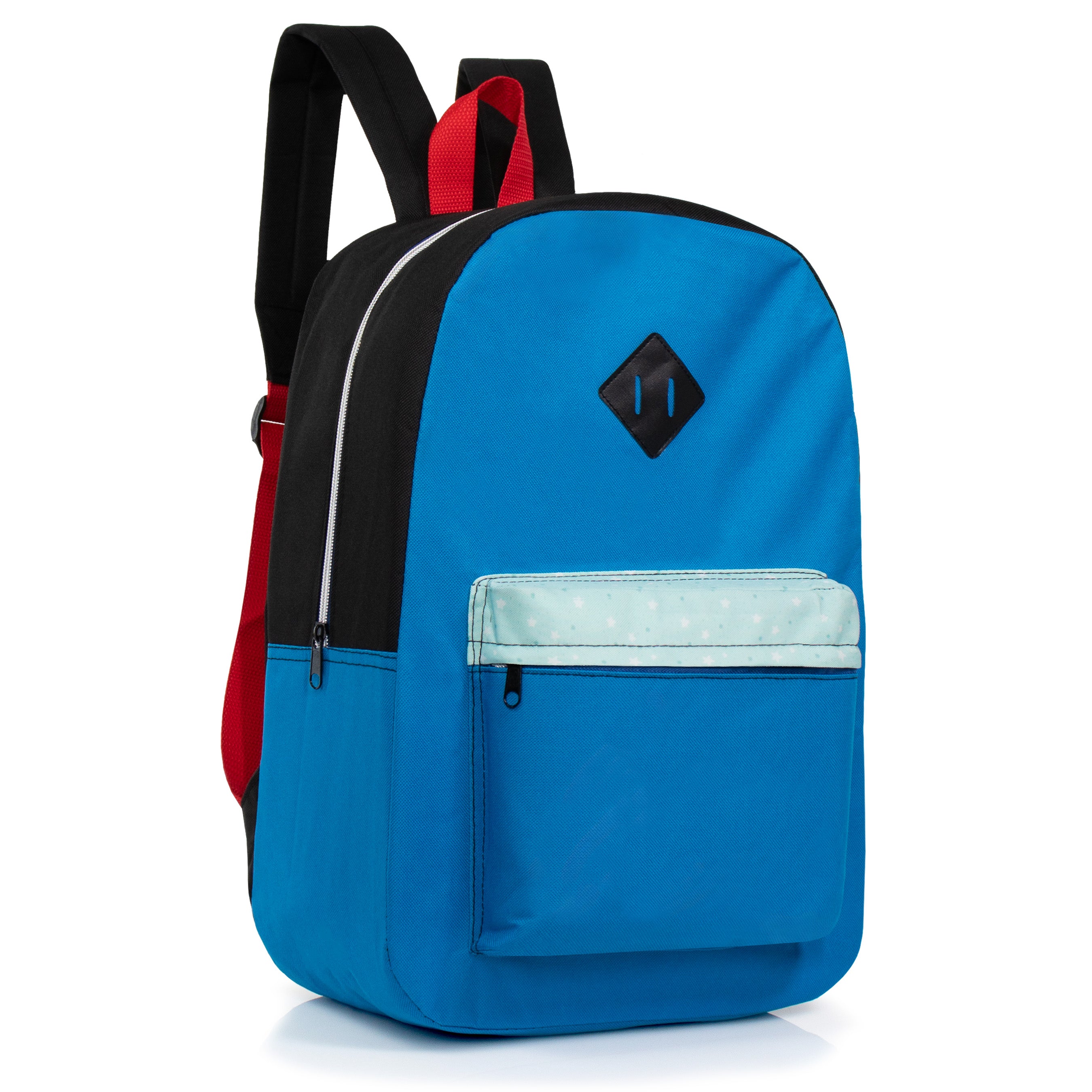 17” Diamond Patch Bulk Backpacks in 8 Colors with a Padded Back – Bulk Case of 24 Bookbags