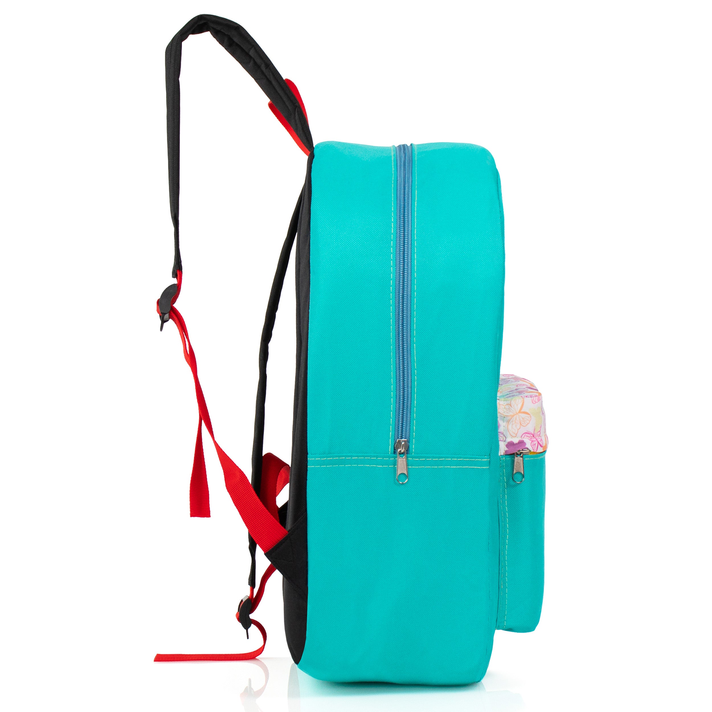 17" Multi Color Basic Wholesale Backpacks - Diamond Patch & Padded Back - Bulk Case of 24