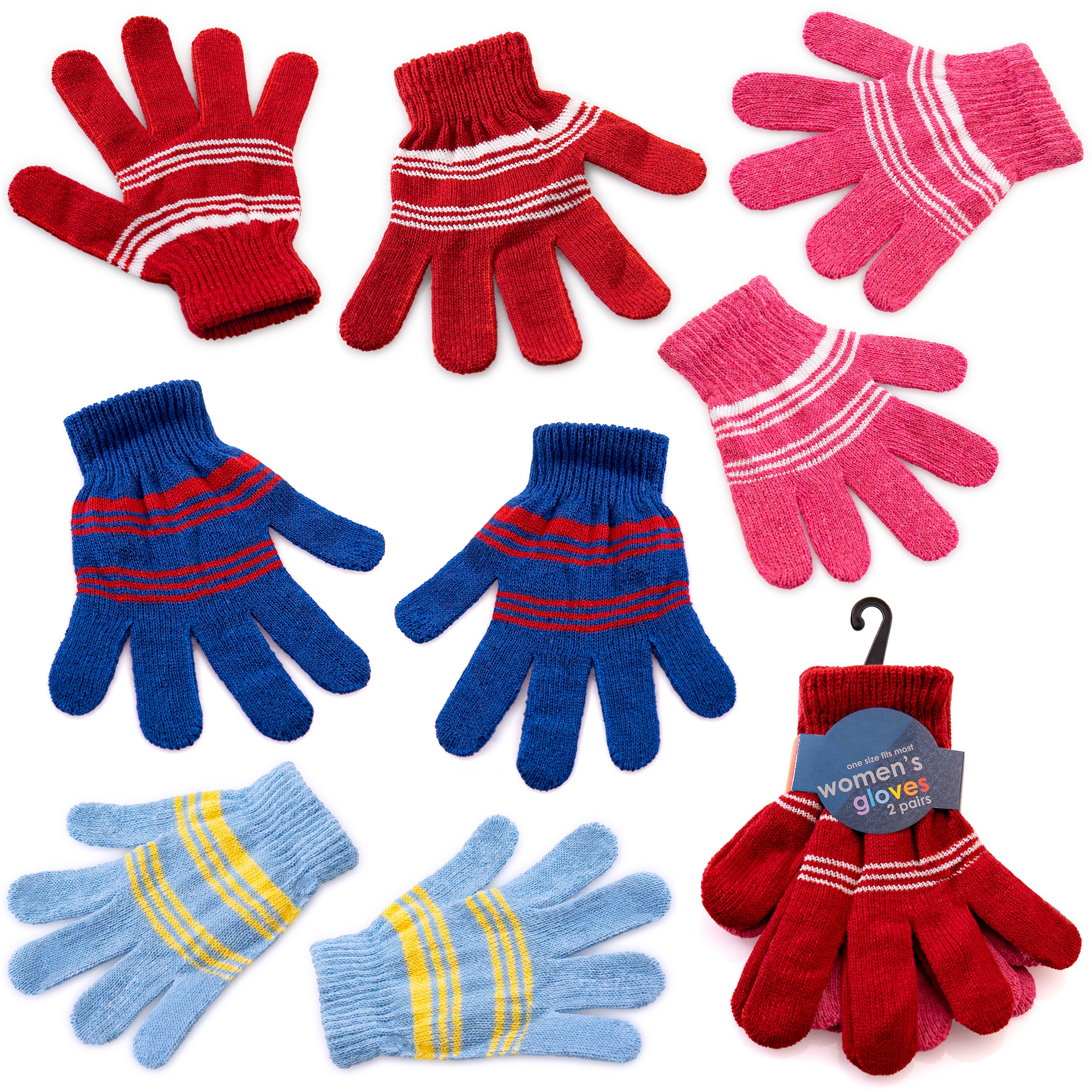 Assorted Color Wholesale Winter Gloves For Women in 4 Colors - Bulk Case of 96