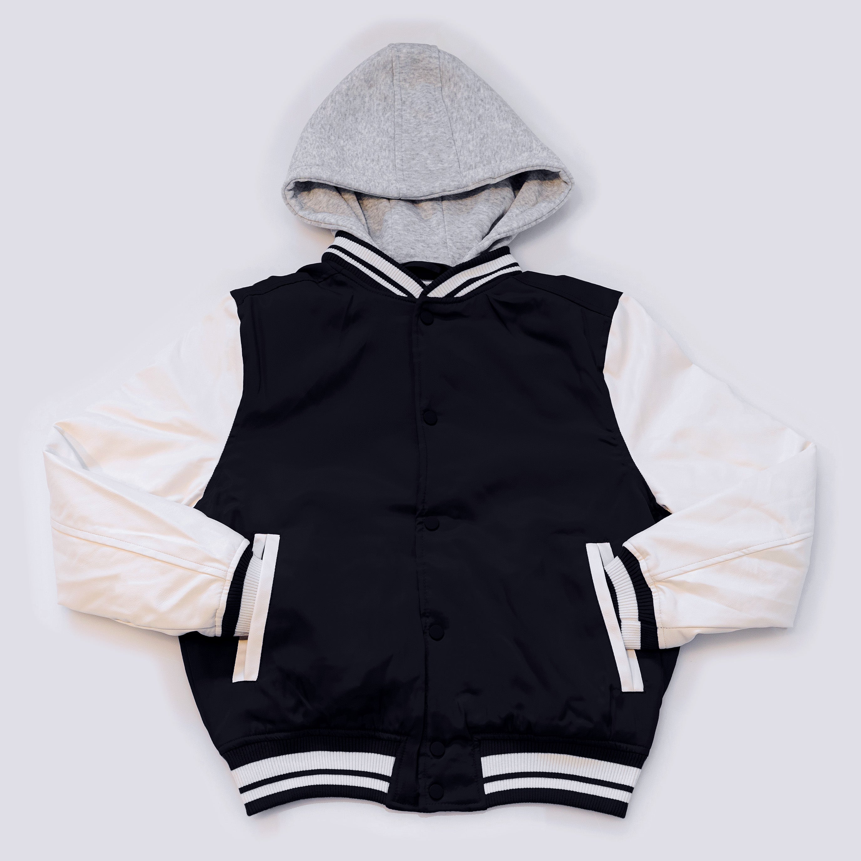 Wholesale Men’s Hooded Jackets - Black/White Colors & Assorted Sizes – Bulk Case of 12 Coats