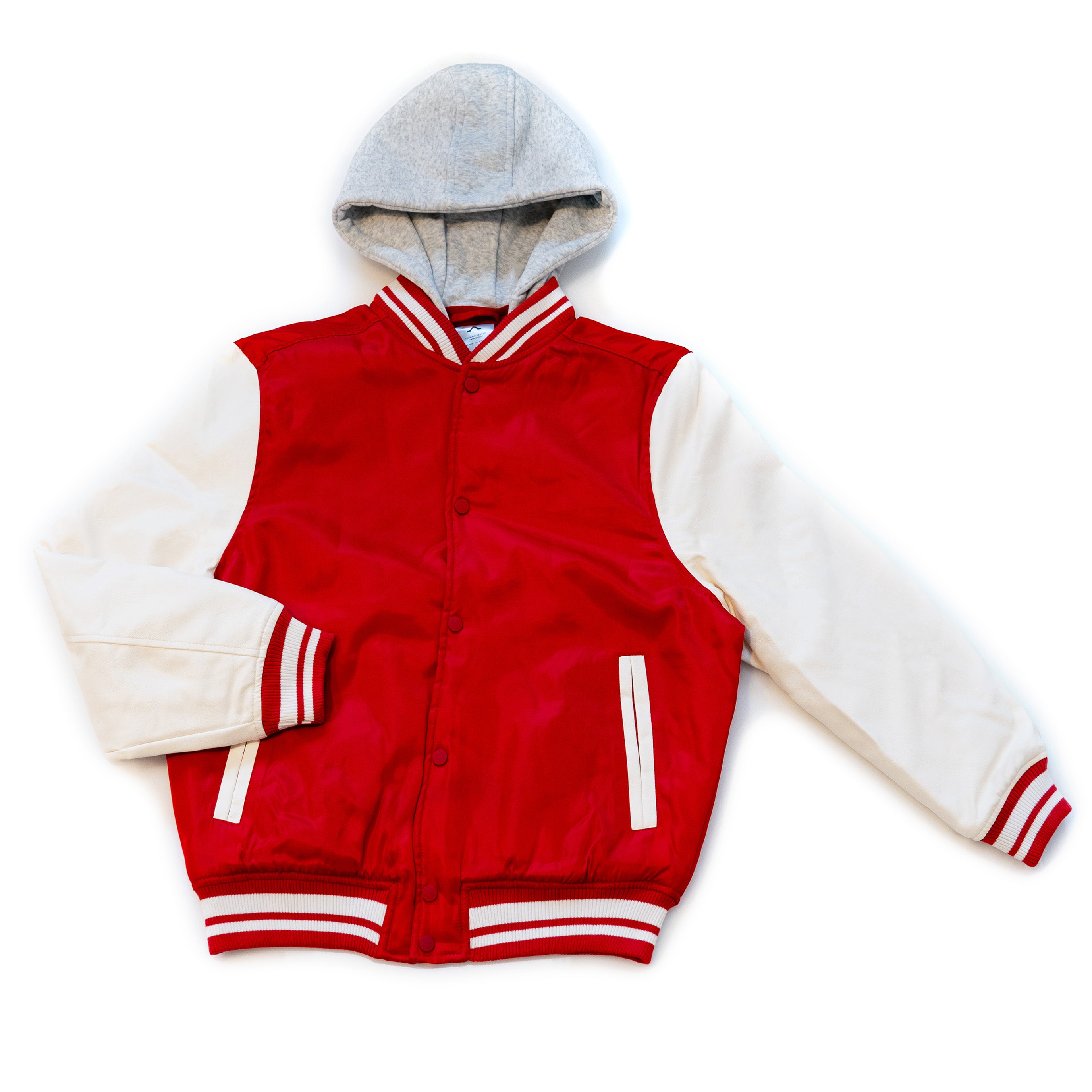 Wholesale Men’s Hooded Jackets - Red/White Colors & Assorted Sizes – Bulk Case of 12 Coats