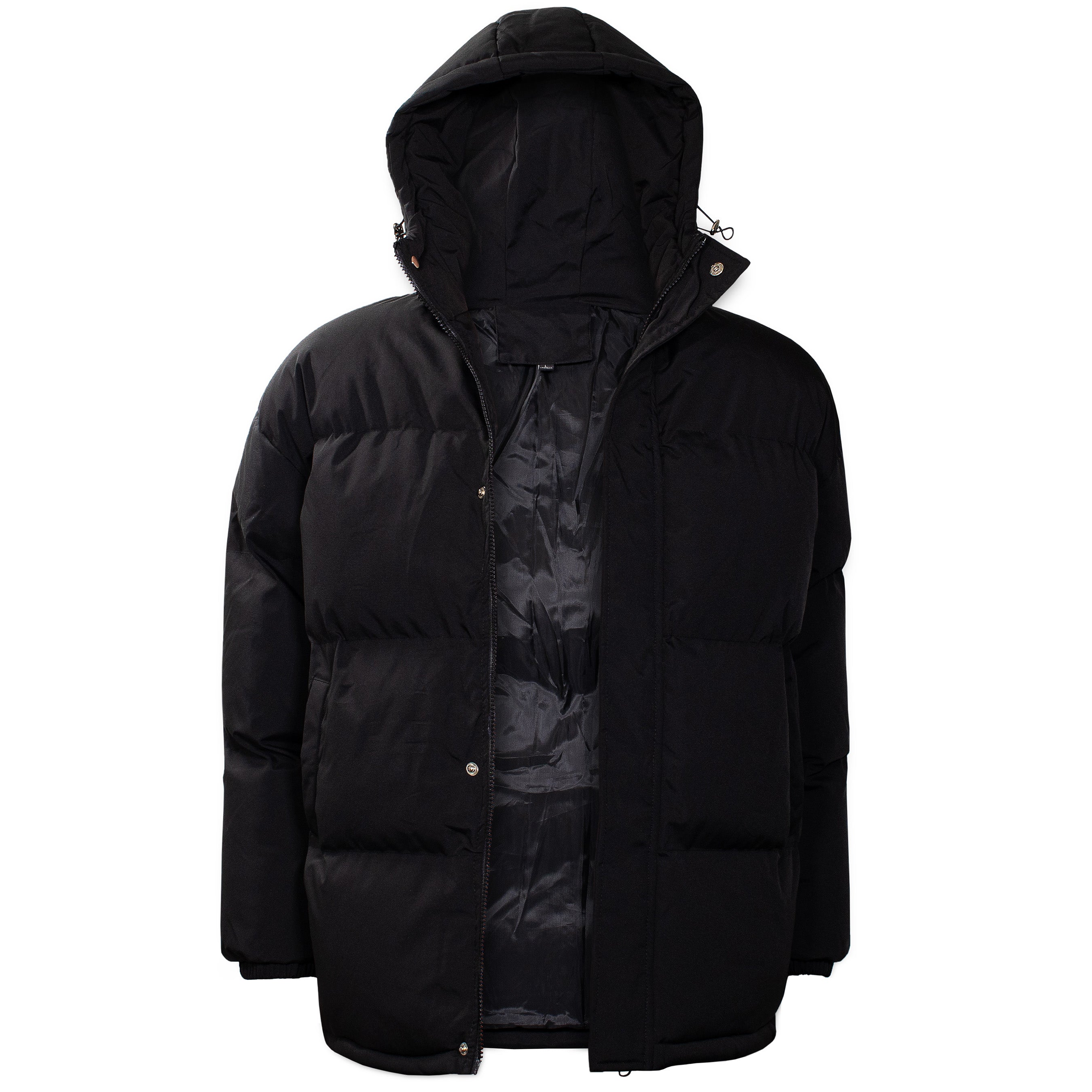 Men's Warm Winter Wholesale Coats in Black & Assorted Sizes (Large Sizes Only) - Bulk Case of 12 Winter Jackets