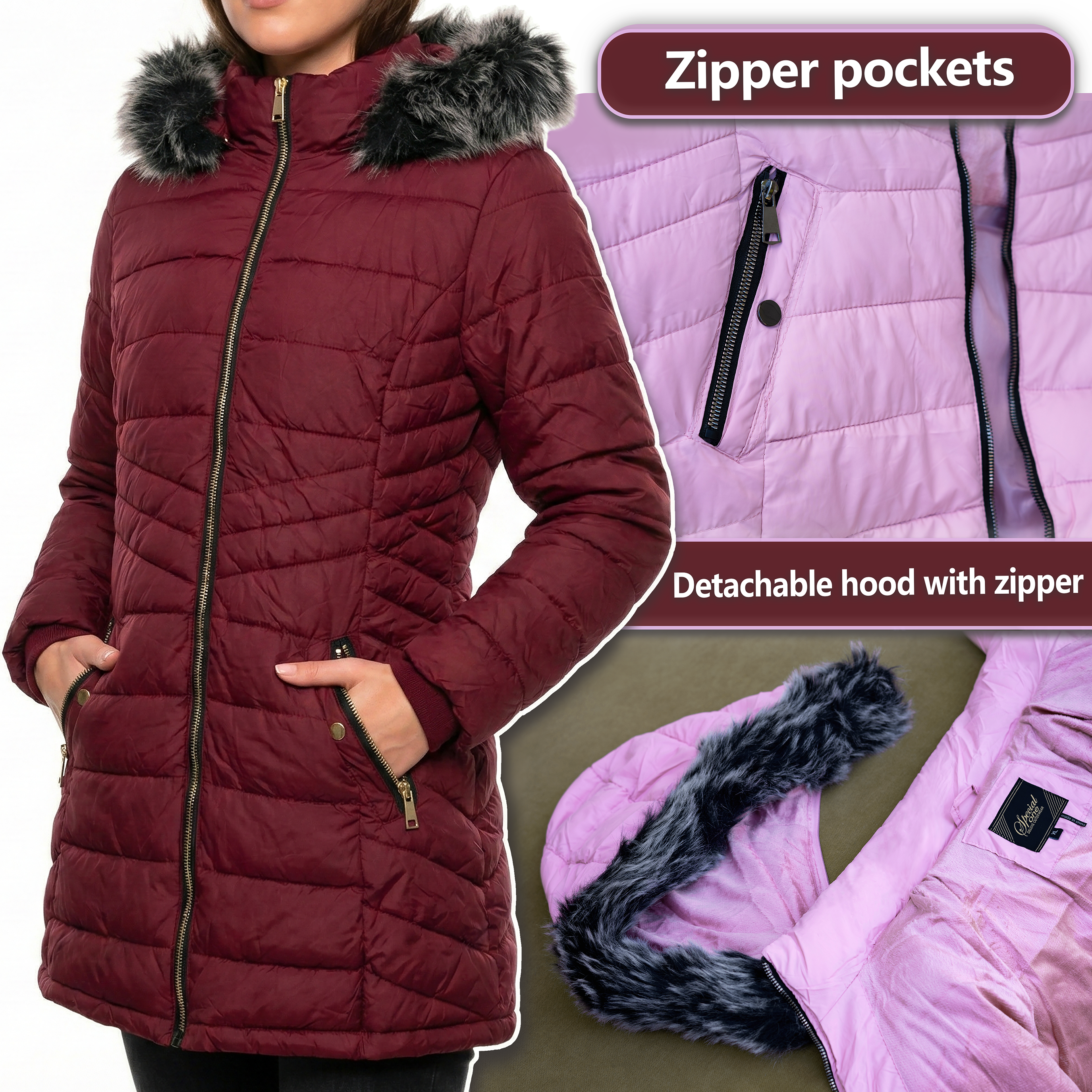 Wholesale Women’s Jackets - 5 Assorted Colors & Sizes – Bulk Case of 12 Ladies Coats