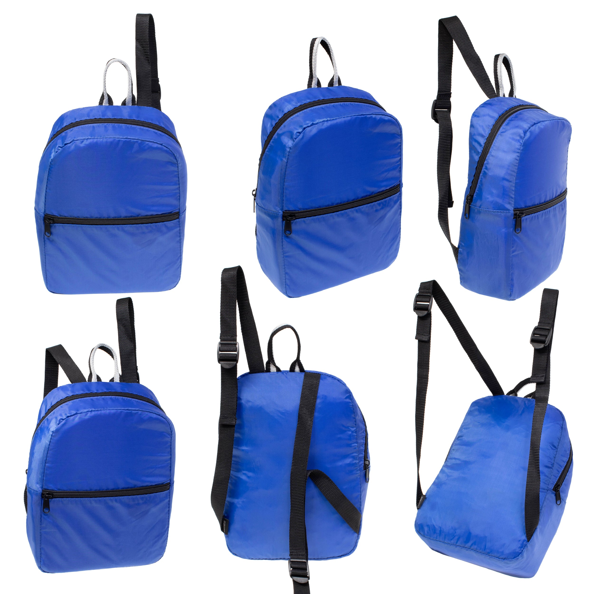 11.5" Wholesale Foldable Lightweight Waterproof Travel Backpack - Case of 100 Bookbags