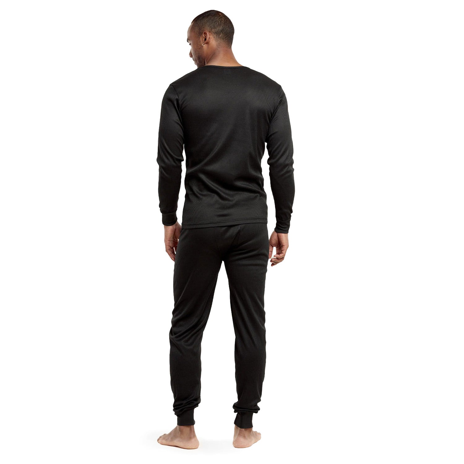 Men's Black Winter Thermal Underwear Set Assorted Sizes - Bulk Case of 24