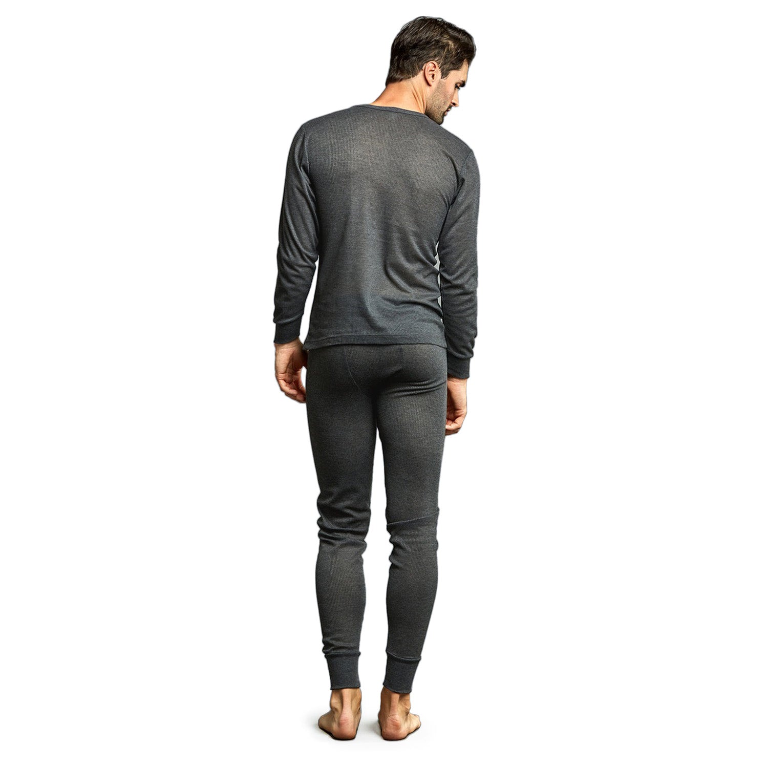 Men's Charcoal Grey Winter Thermal Underwear Set Assorted Sizes - Bulk Case of 24