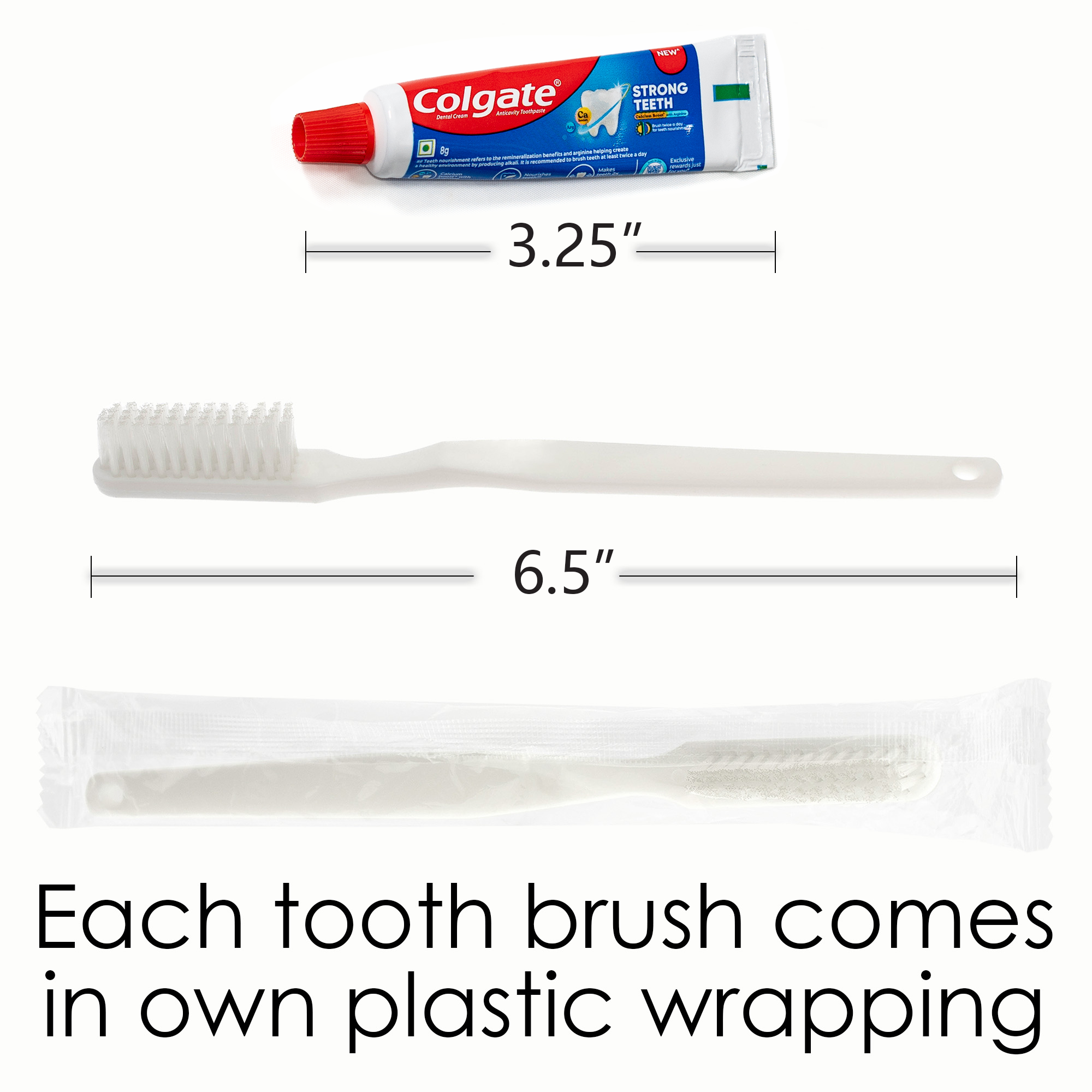 8 Piece Biovida Basic Wholesale Hygiene Kits With Colgate Toothpaste - Bulk Toiletry Supplies - Case of 96 Wholesale Hygiene Kits - Bulk Toiletry Case of 96 Biovida