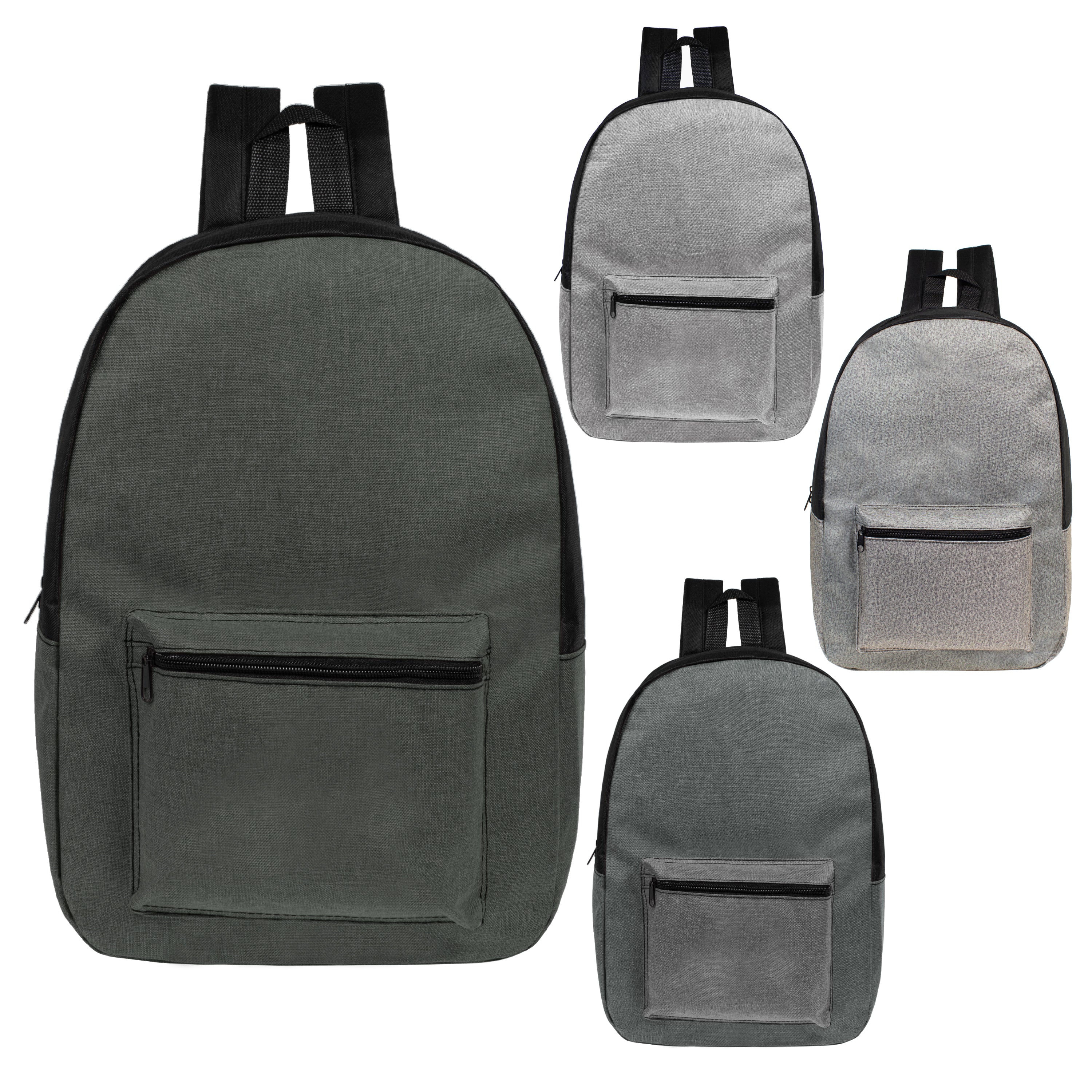 affordable kids backpacks 17" Kids Basic Wholesale Backpack in Assorted 4 Colors