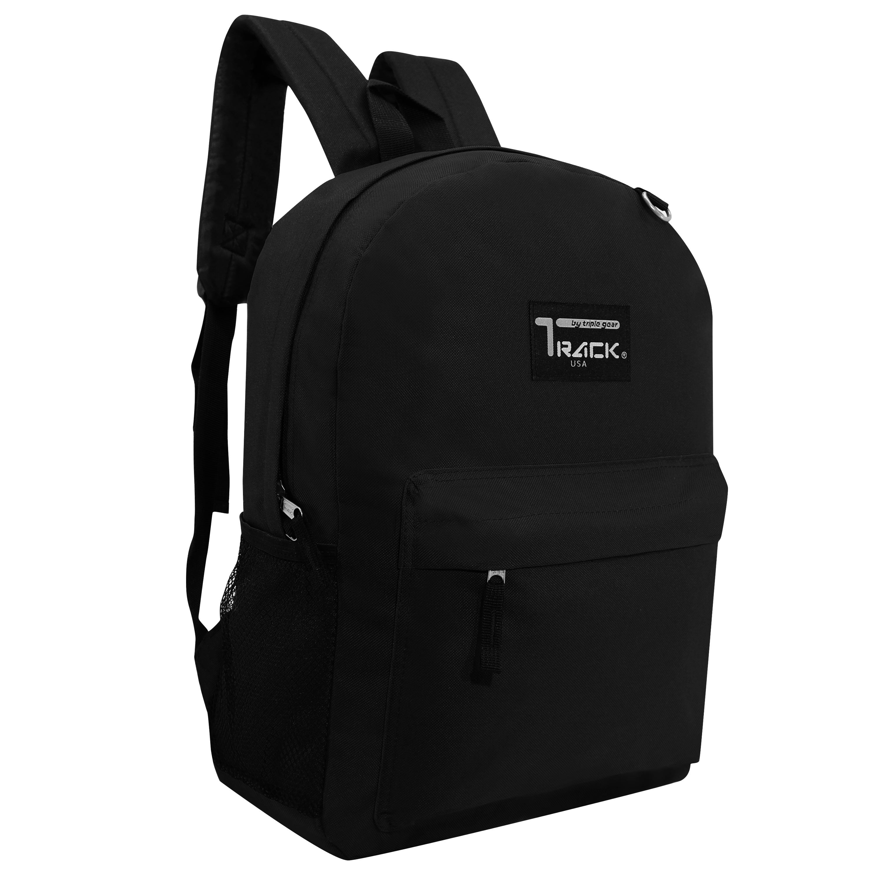 17" Wholesale Backpacks In Black | Padded Back | Bulk Case of 24 Bookbags