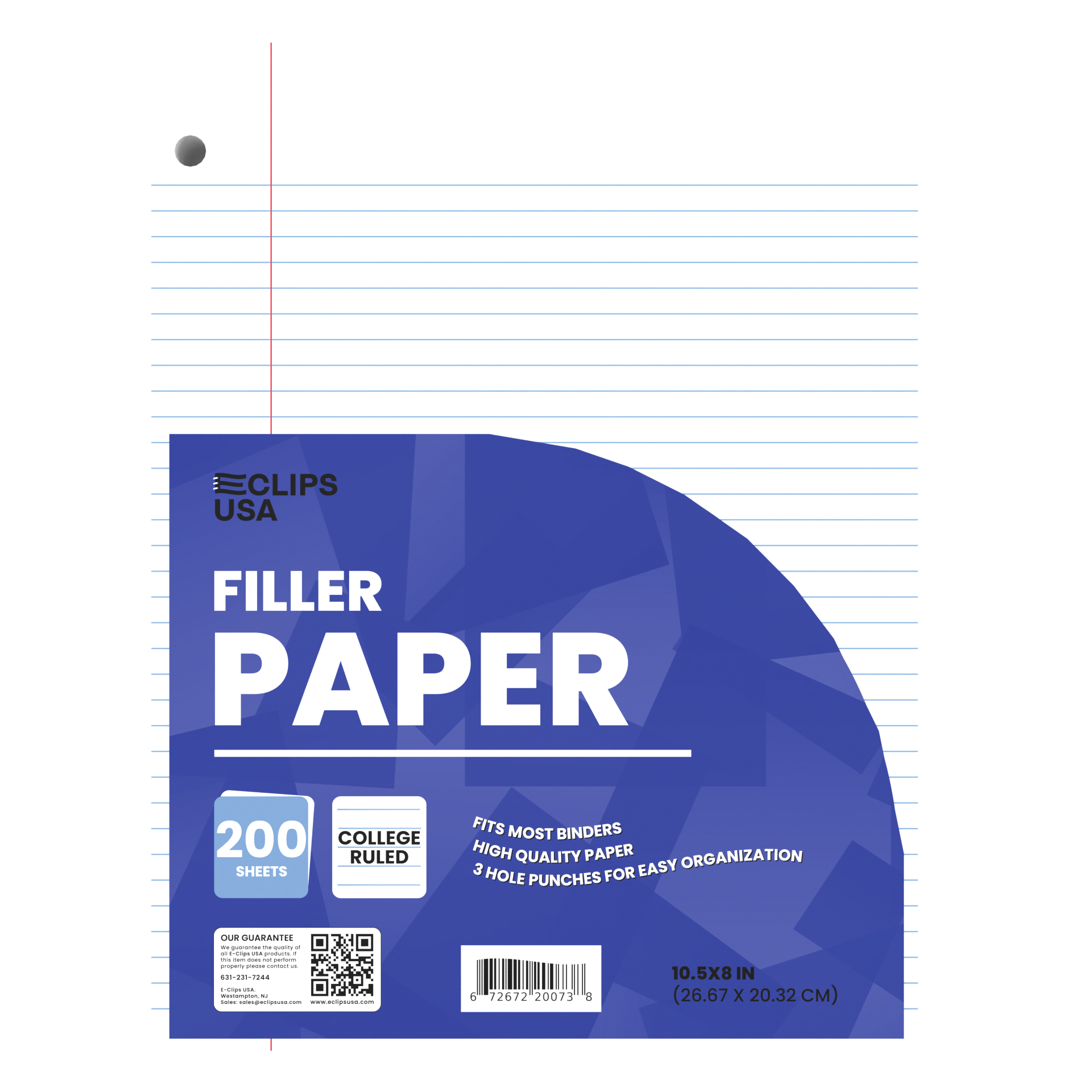 Wholesale Filler Paper for Students - College Ruled - 200 Sheets - Bulk Case of 24 Packs
