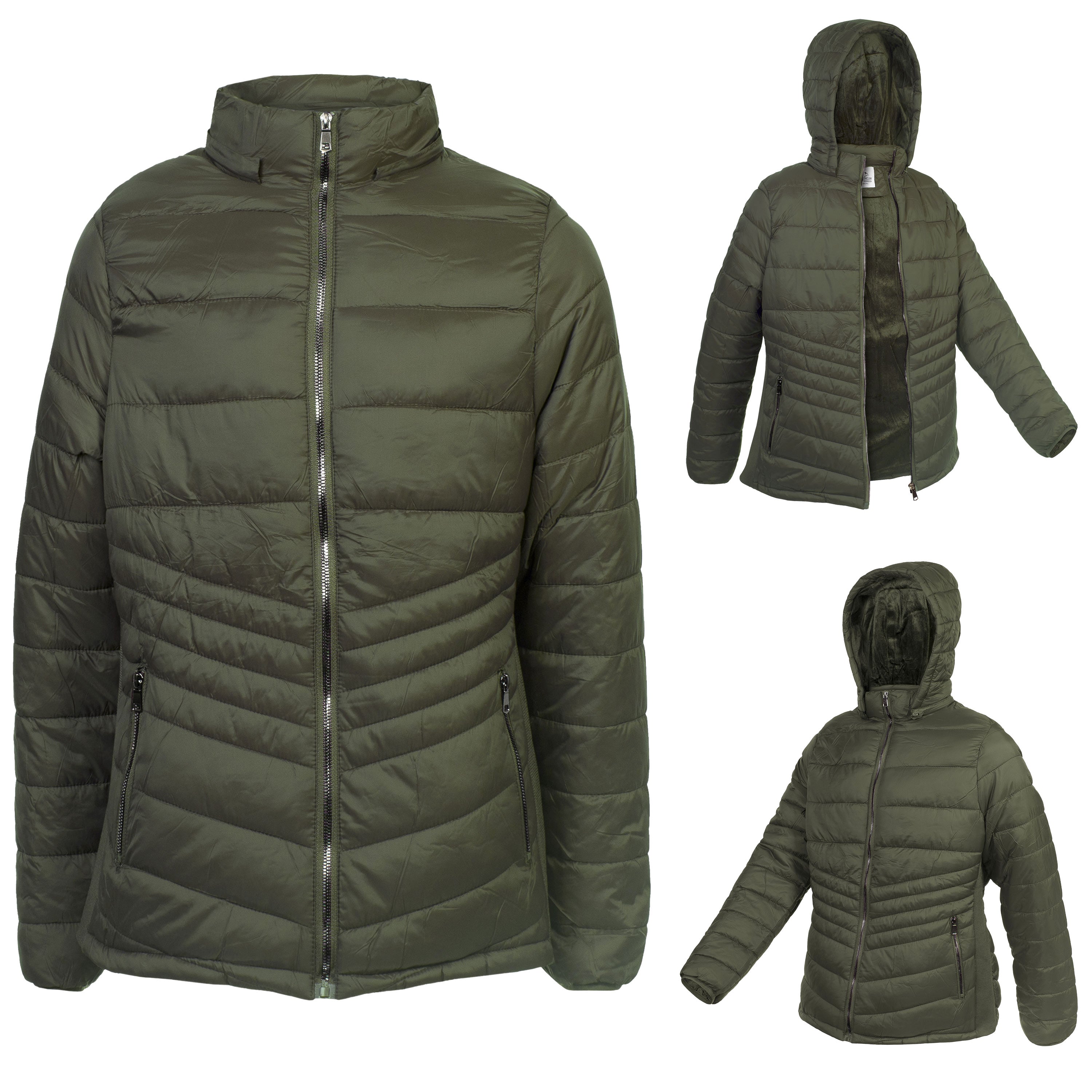 Women's Wholesale Winter Jackets in Olive Homeless Plus Size Coats
