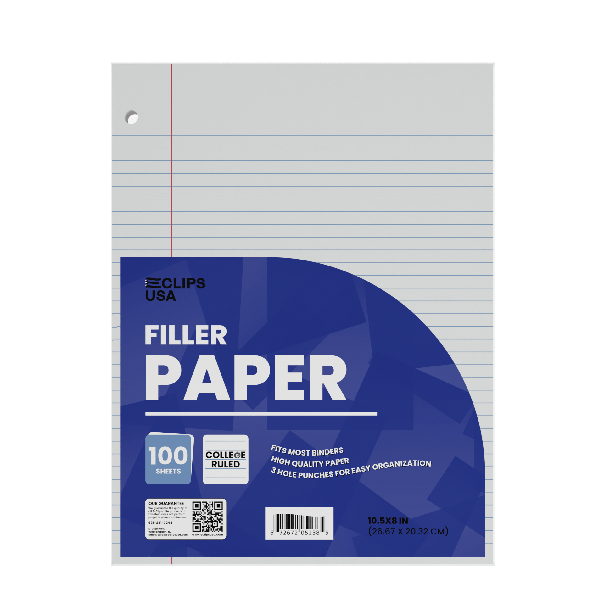 Wholesale Filler Paper for Students - College Ruled - 100 Sheets - Bulk Case of 48 Packs