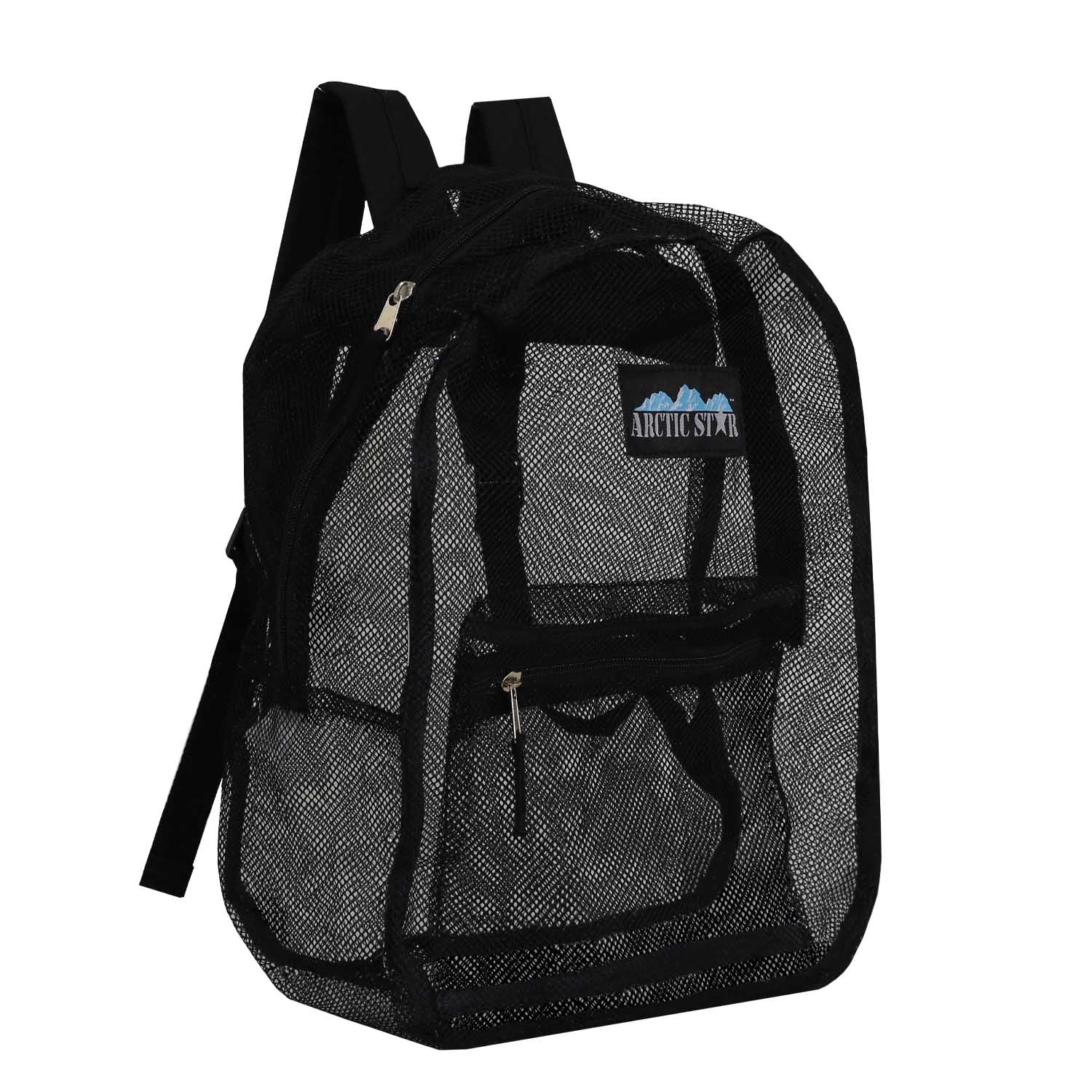 17" See Through Mesh Backpacks - Black -Wholesale Case of 24 Bookbags