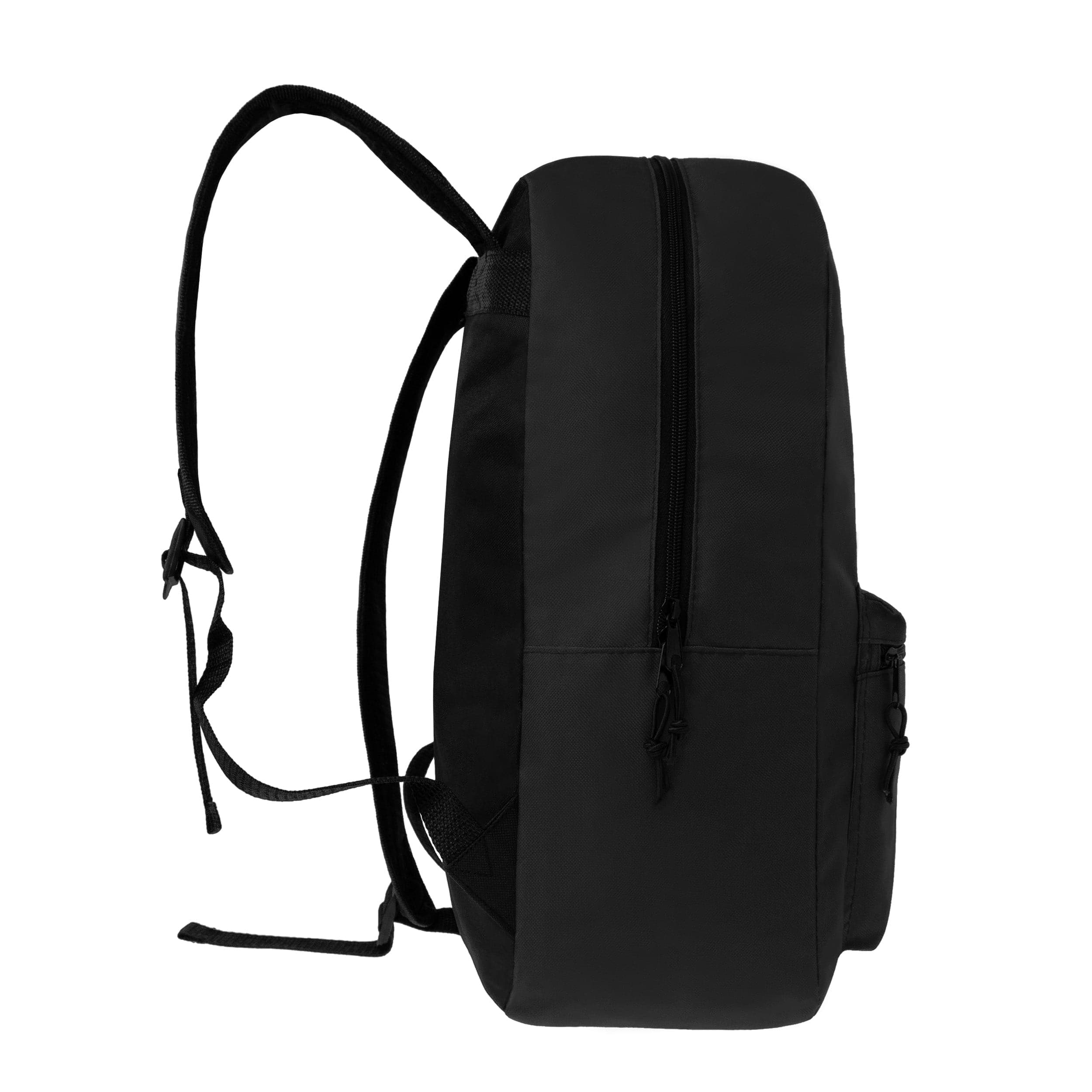 15" Kids Basic Elementary School Wholesale Backpack in Black - Bulk Case of 24