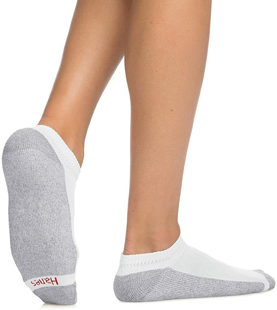 Unisex Low Cut Wholesale Sock, Size 10-13 in White with Grey - Bulk Case of 180 Pairs