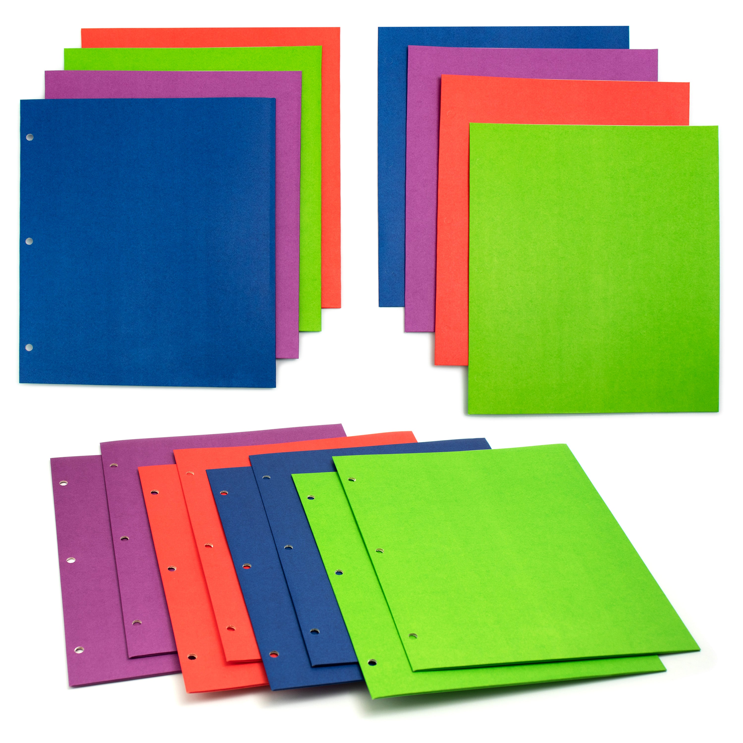 Wholesale 2 Pocket Folders for Students | 4 Colors | Bulk Case of 200 Folders