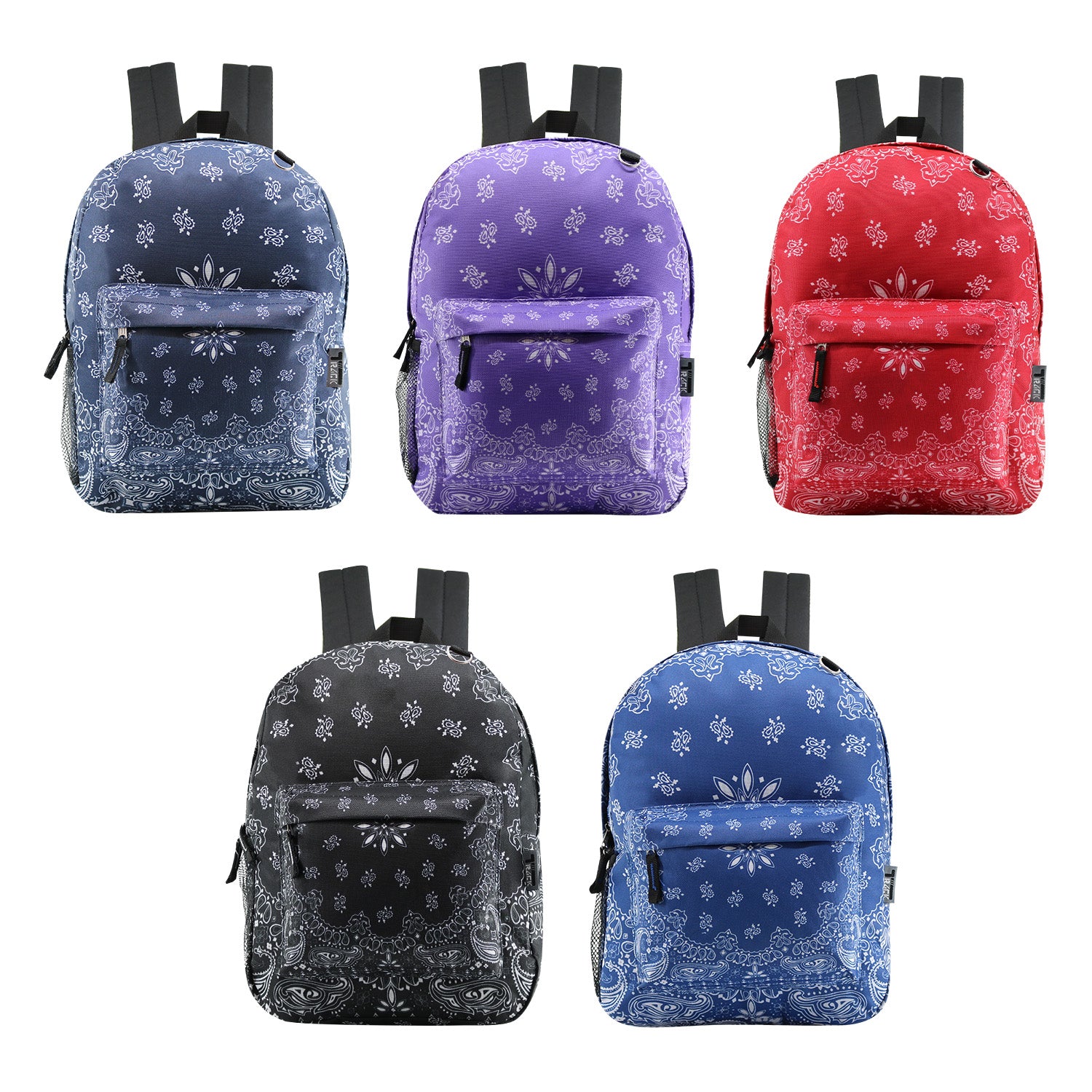17" Classic Wholesale Backpack in Random Prints- Bulk Case of 24 Bookbags