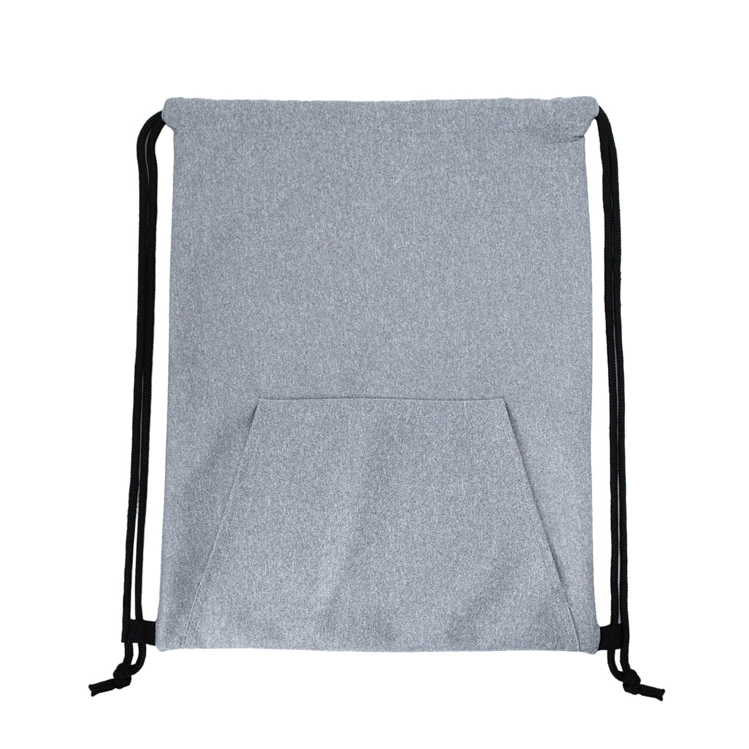 16" Stretchy Drawstring Wholesale Backpack in Grey - Bulk Case of 50