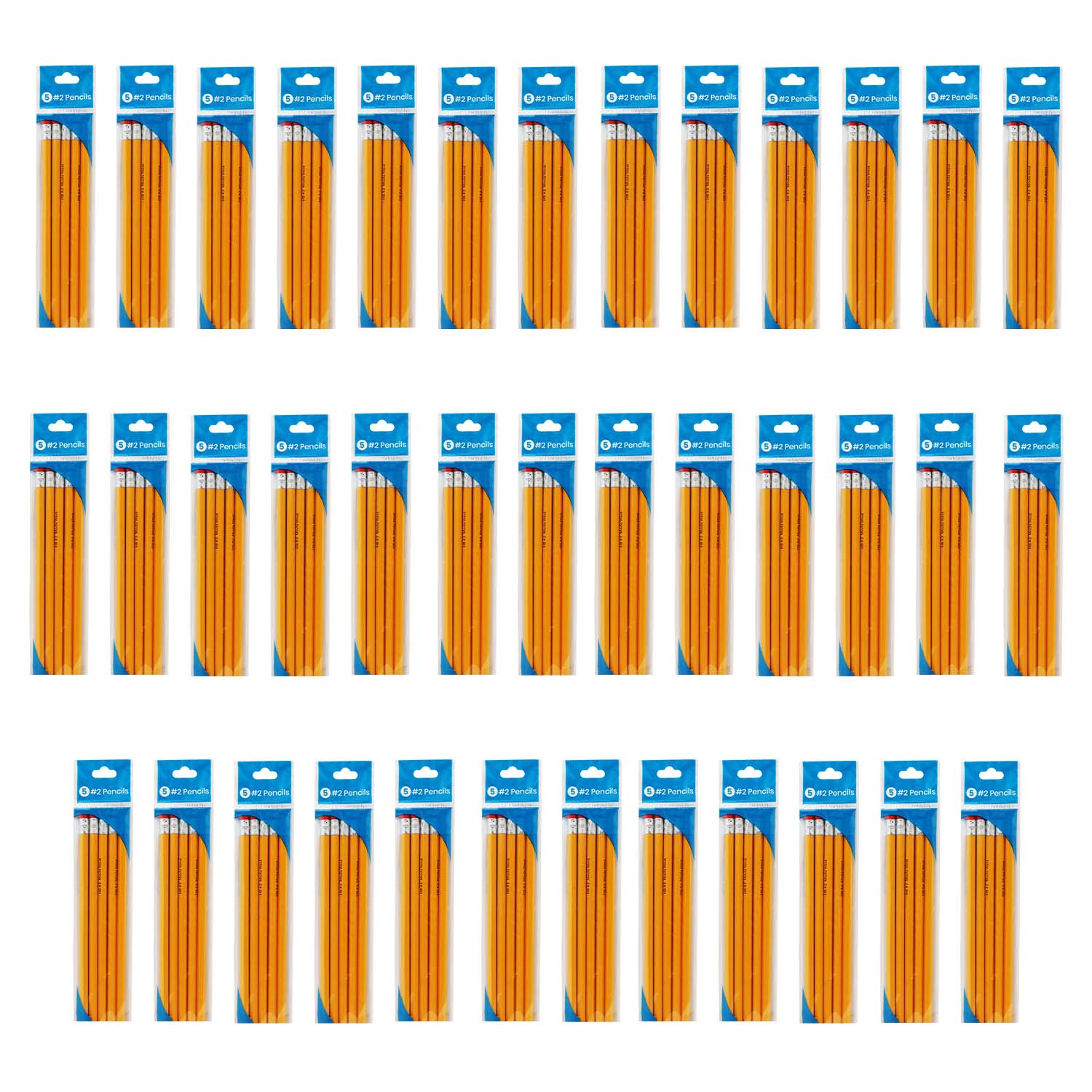 5 Pack of Unsharpened Wood Pencils - Bulk School Supplies Wholesale Case of 192 Pack of 5 Pencils Each