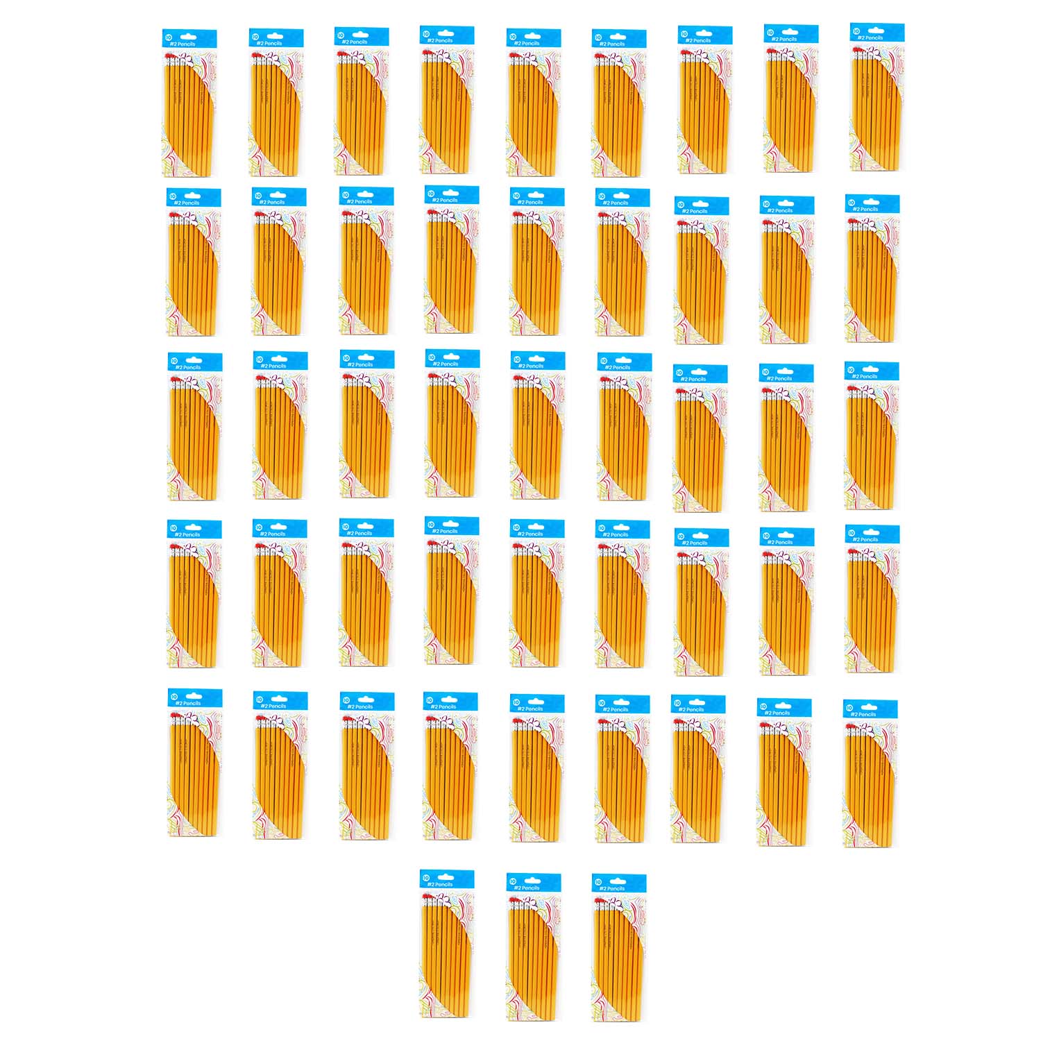 10 Pack of Unsharpened No.2 Pencils - Bulk School Supplies Wholesale Case of 48 - 10 Packs of Pencils