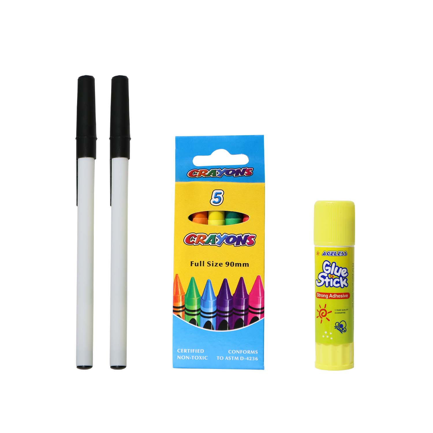 16 Piece Basic Wholesale School Supply Kits for Kids - Bulk Case of 48 Kits