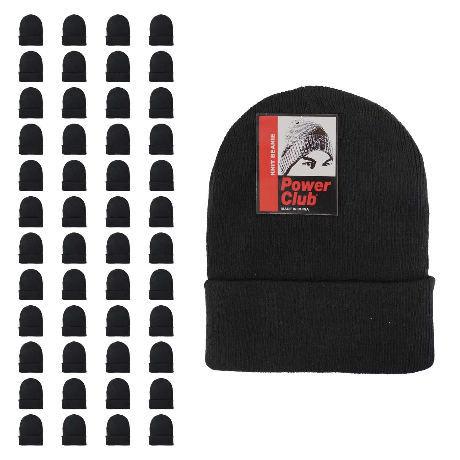Unisex Winter Wholesale Beanie in Black - Bulk Case of 48
