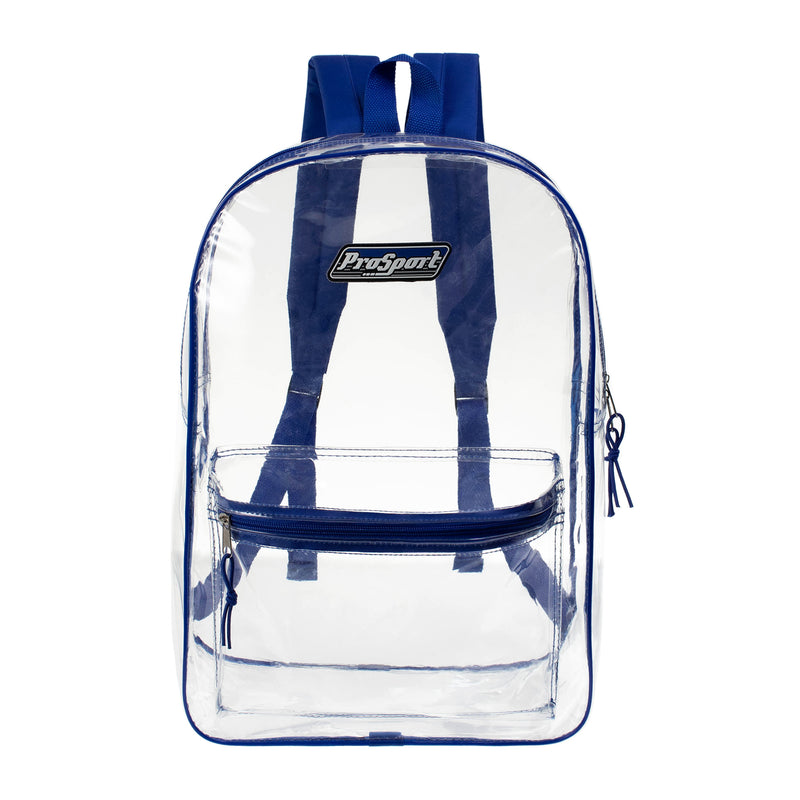 17" Transparent Wholesale Backpack in Assorted Color - Bulk Case of 24