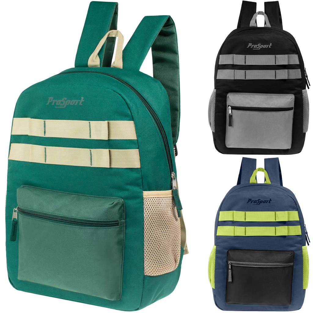 Two Color Backpack Bulk Wholesale Backpacks 17 Inch | Multi Colors | Back to School