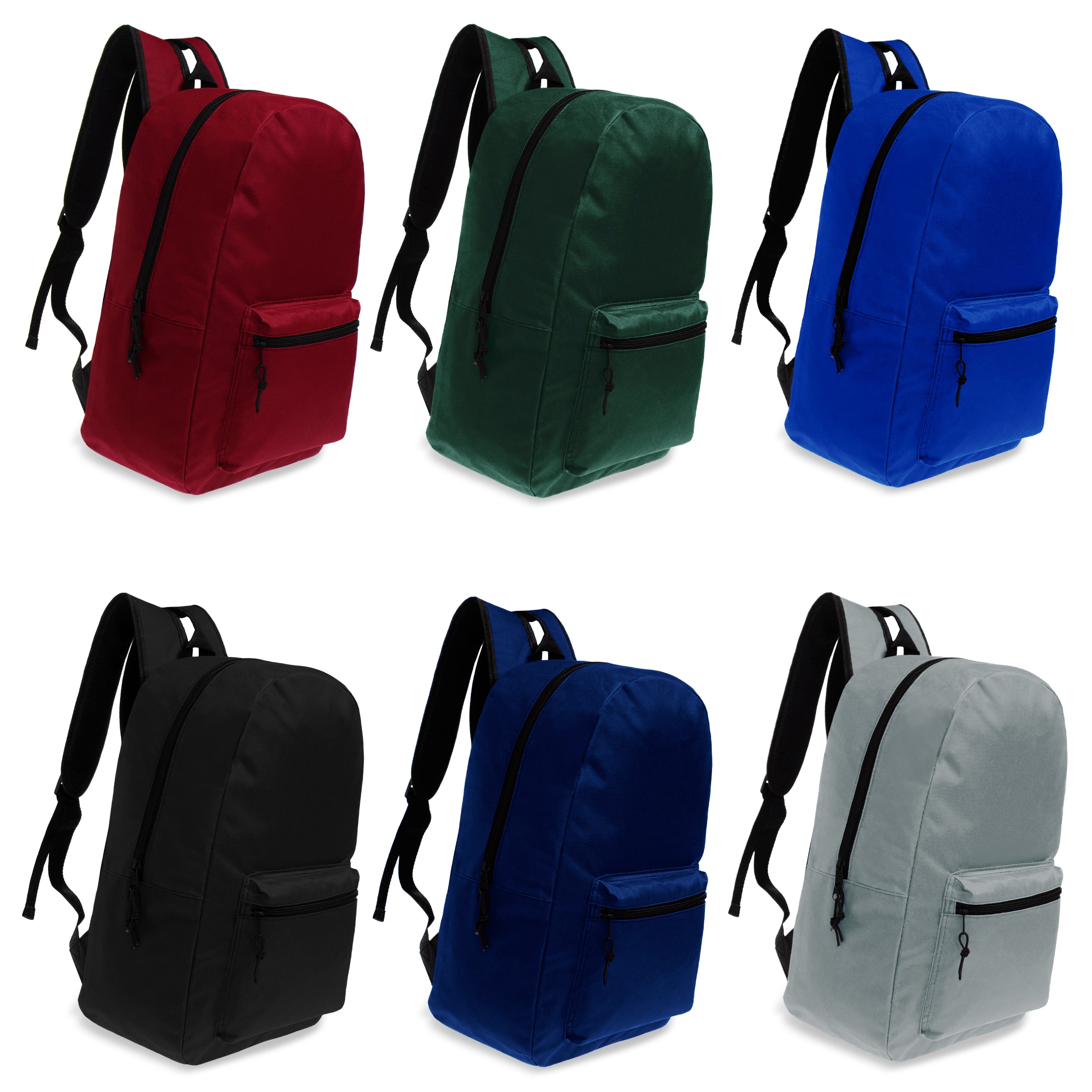 15 inches School Backpacks for Kids In Assorted Colors Wholesale School Supplies - Kit Case Of 12