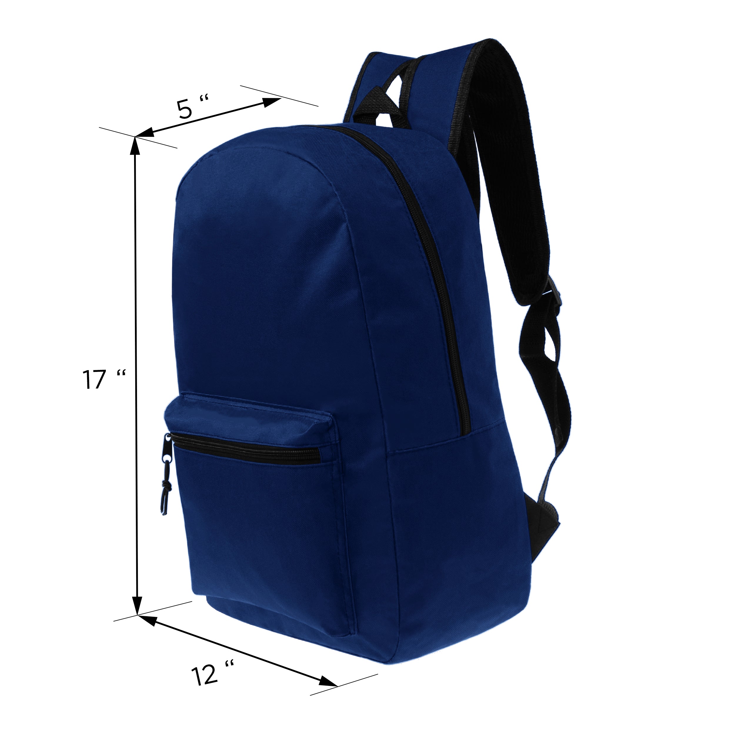 17" Kids Basic Wholesale Backpack in Navy - Bulk Case of 24 Backpacks