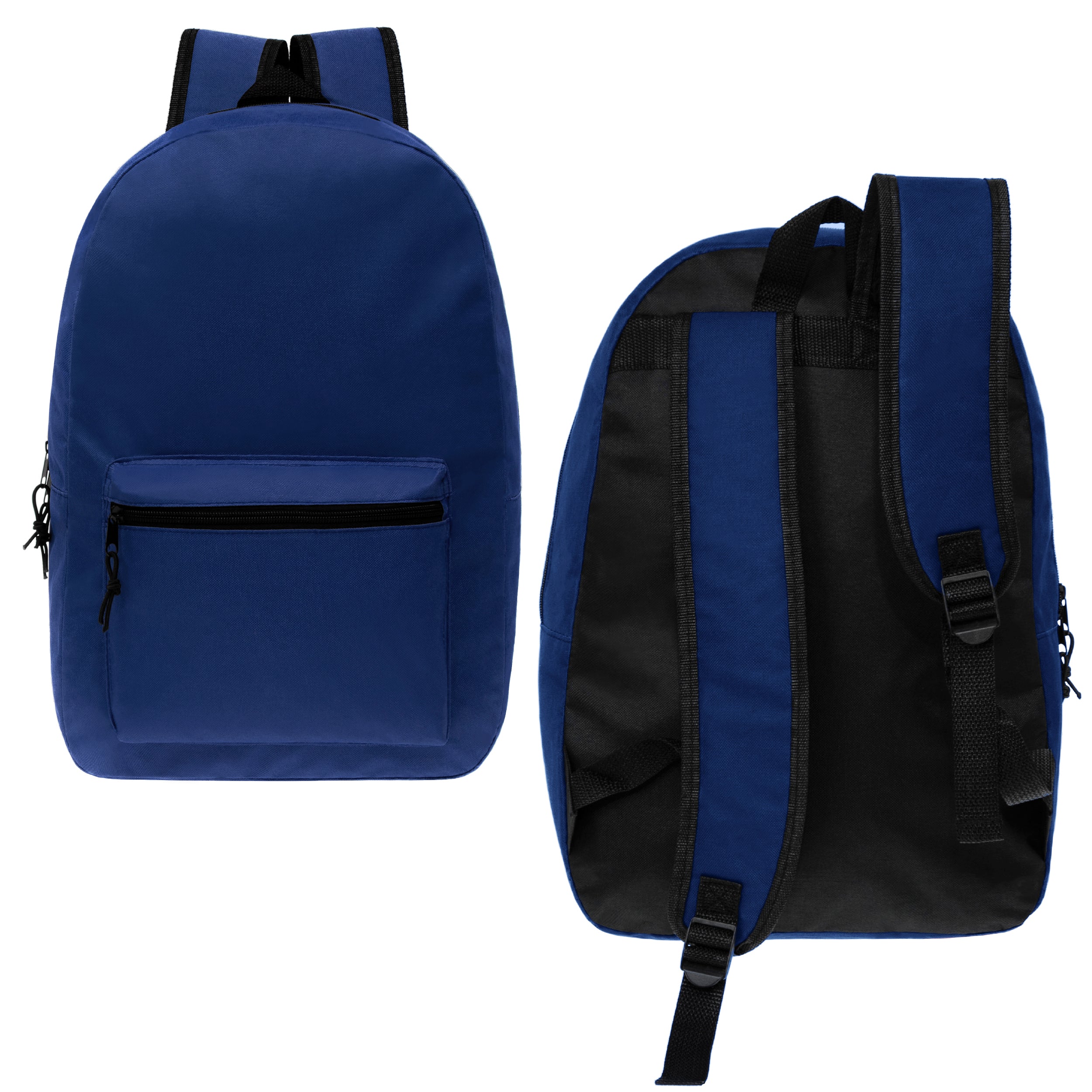 17" Kids Basic Wholesale Backpack in Navy - Bulk Case of 24 Backpacks