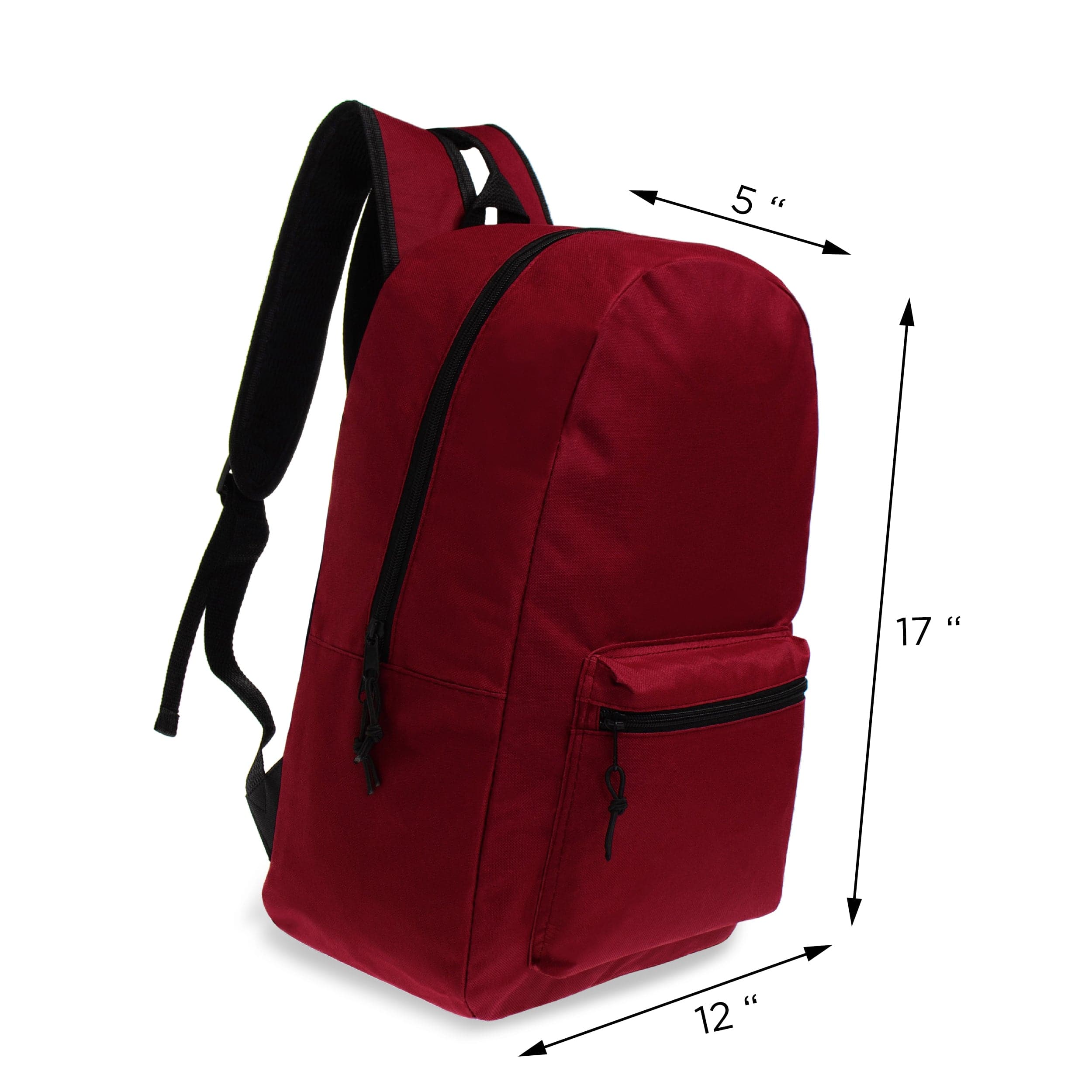 17 Inch Bulk Backpacks in Assorted Colors with 22 Piece School Supply Kits Wholesale - Case of 24 (12 Color Assortment)