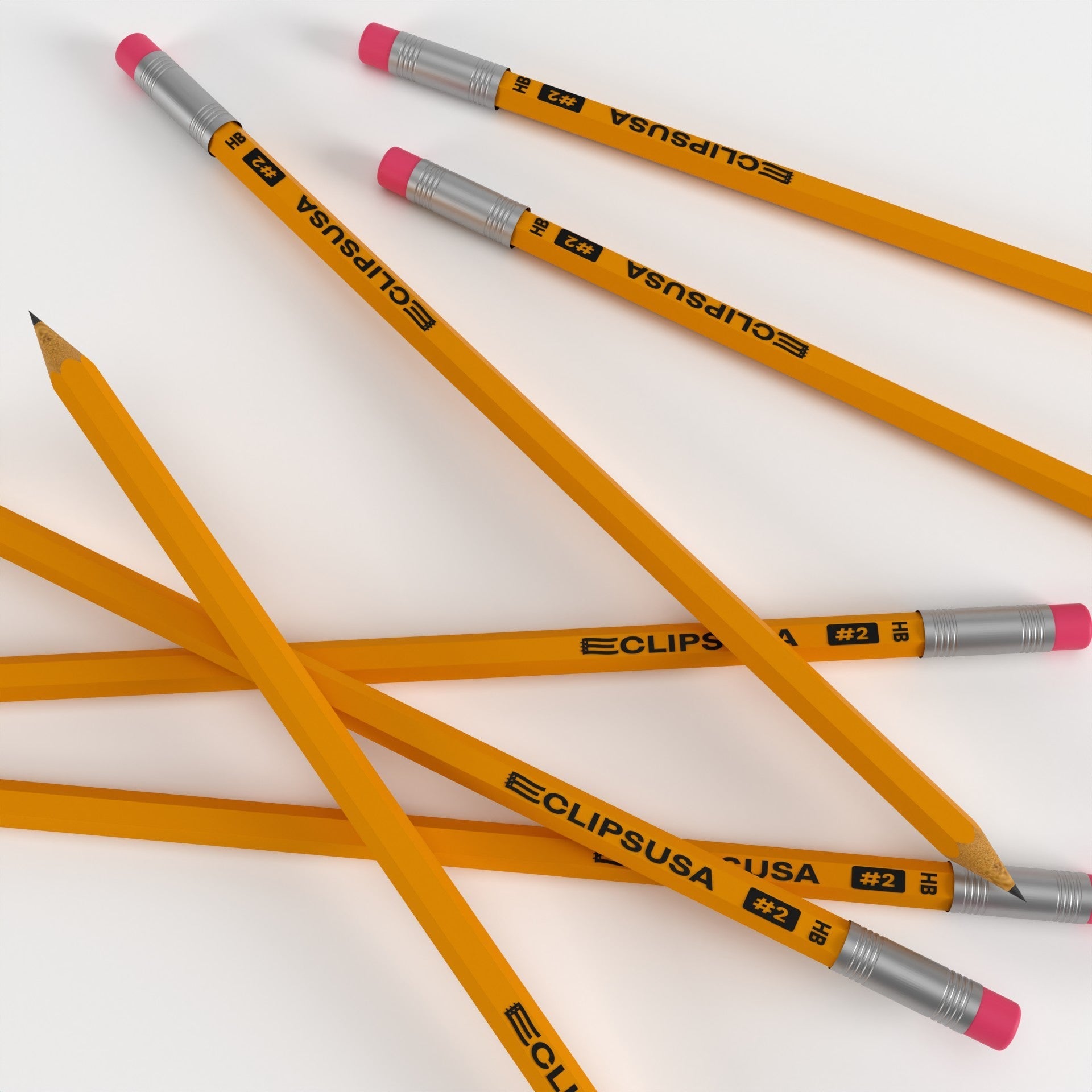 1000 Units #2 HB Woodcased Pencils - Pre-sharpened, Yellow