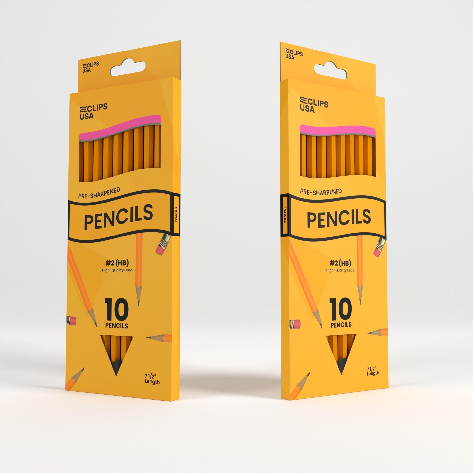 #2 HB Woodcased Pencils - Pre-sharpened, Yellow, 10-count