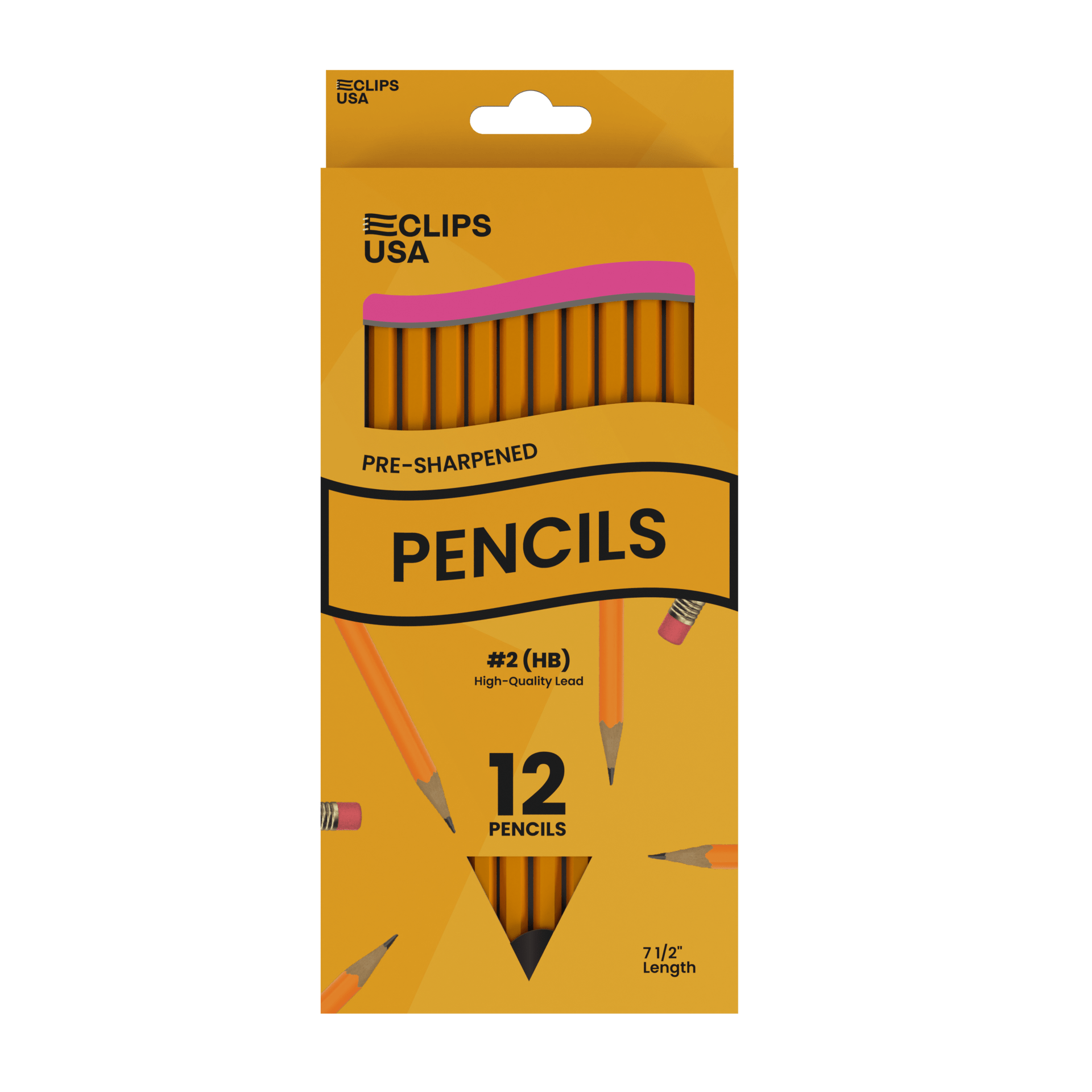 #2 HB Woodcased Pencils - Pre-sharpened, Yellow, 12-count