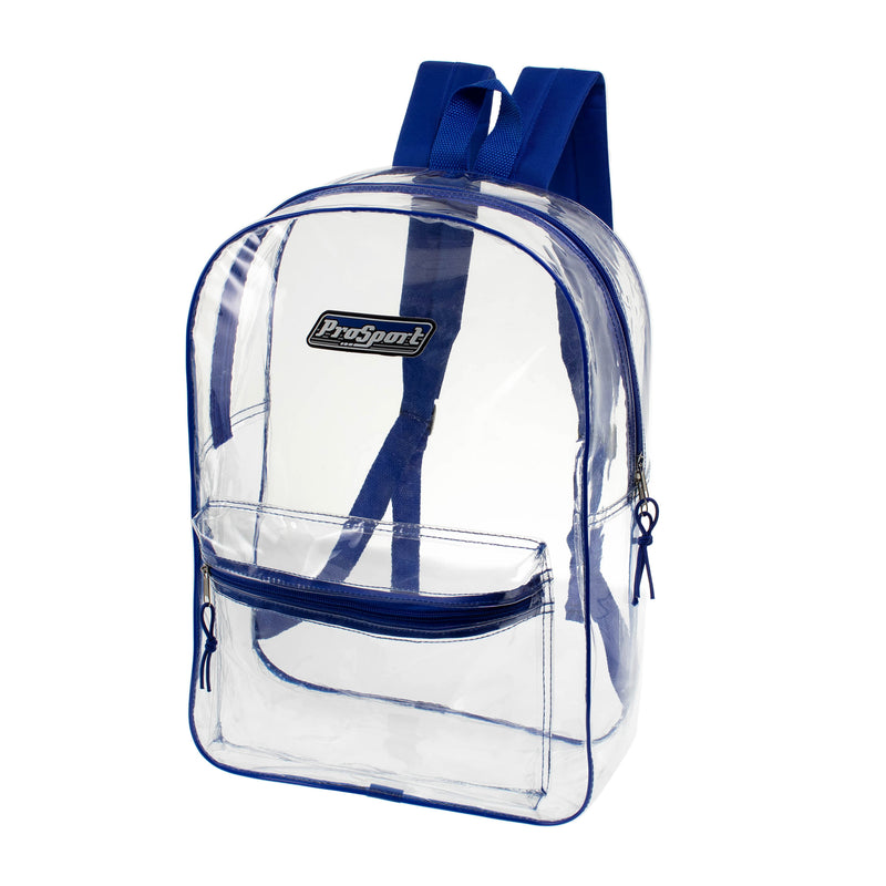 17" Transparent Wholesale Backpack in Assorted Color - Bulk Case of 24